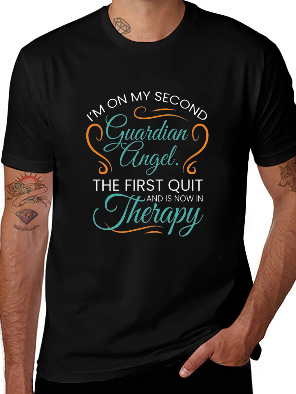Funny Guardian Angel T-Shirt Sarcastic Humor Tee
