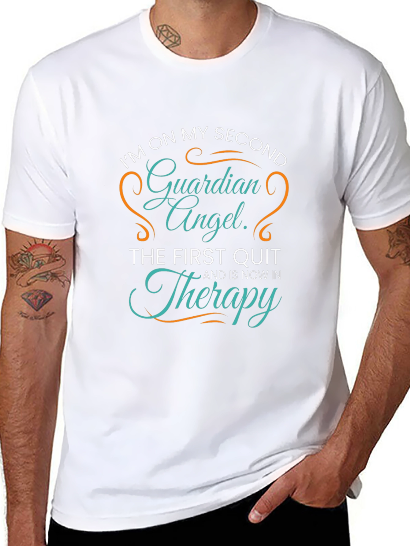 Funny Guardian Angel T-Shirt Sarcastic Humor Tee