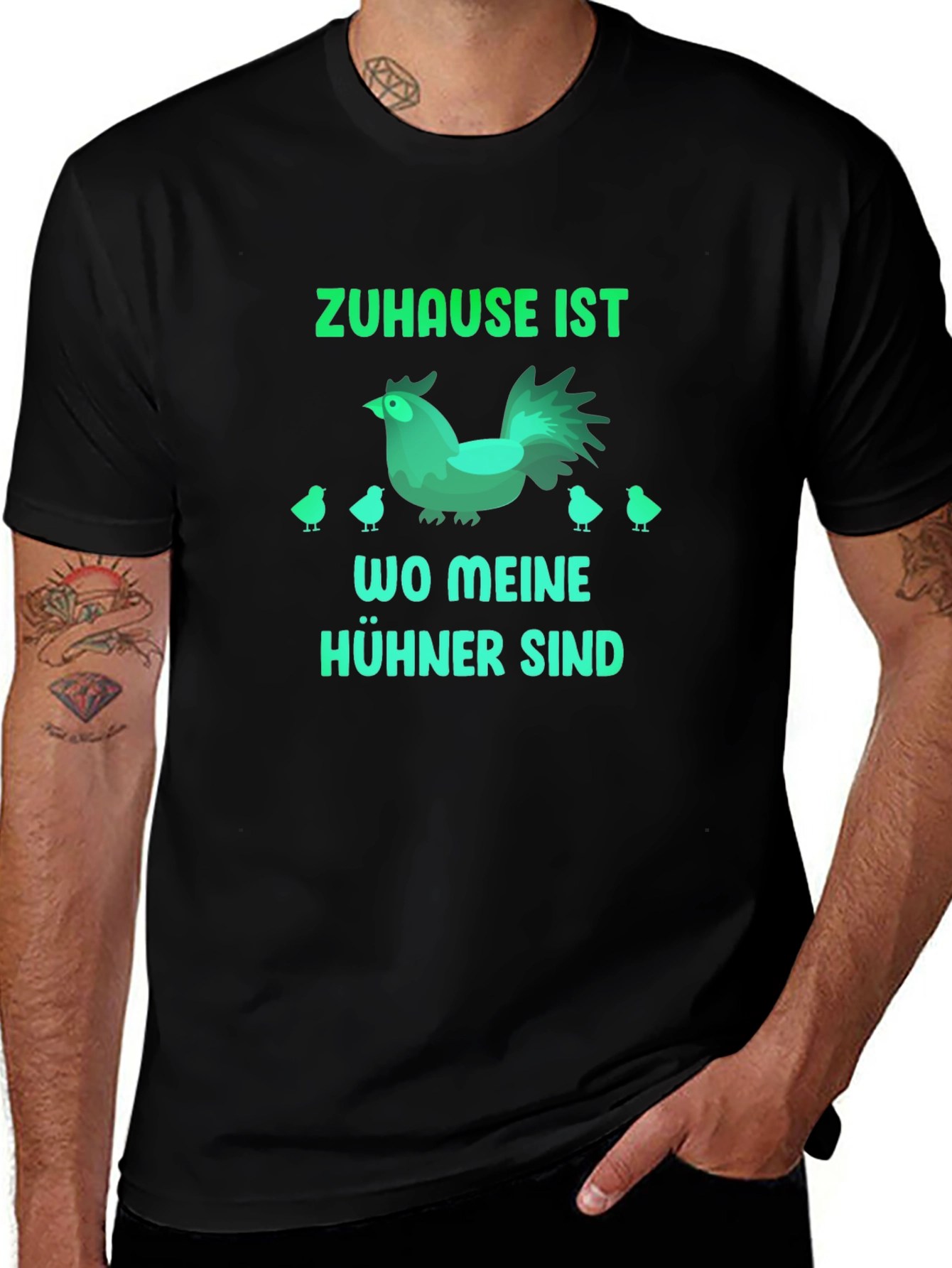 Zuhause Ist Wo Meine Hühner Sind Chicken Graphic T-Shirt
