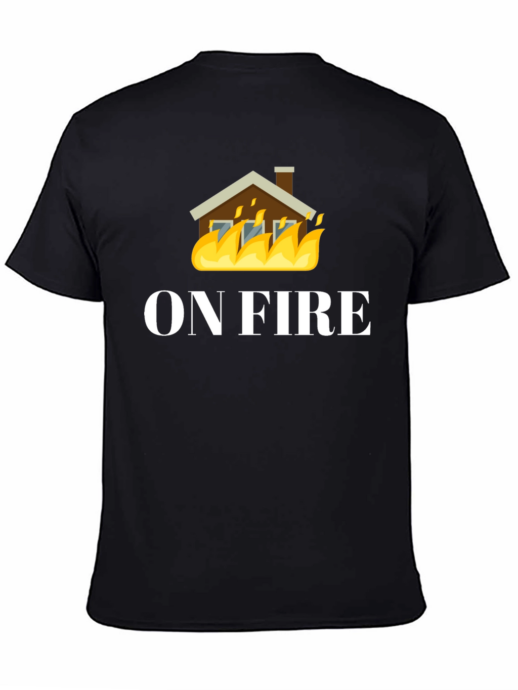 On Fire Graphic Tee - Black Cotton T-Shirt