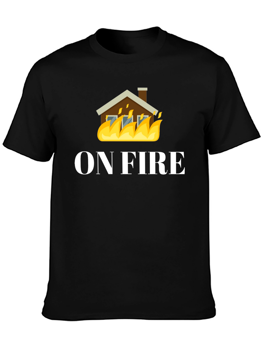 On Fire Graphic Tee - Black Cotton T-Shirt