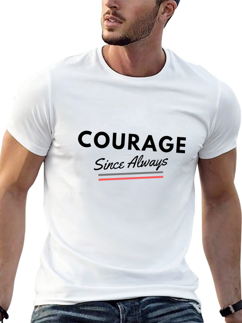 Courage Since Always Black Graphic Tee