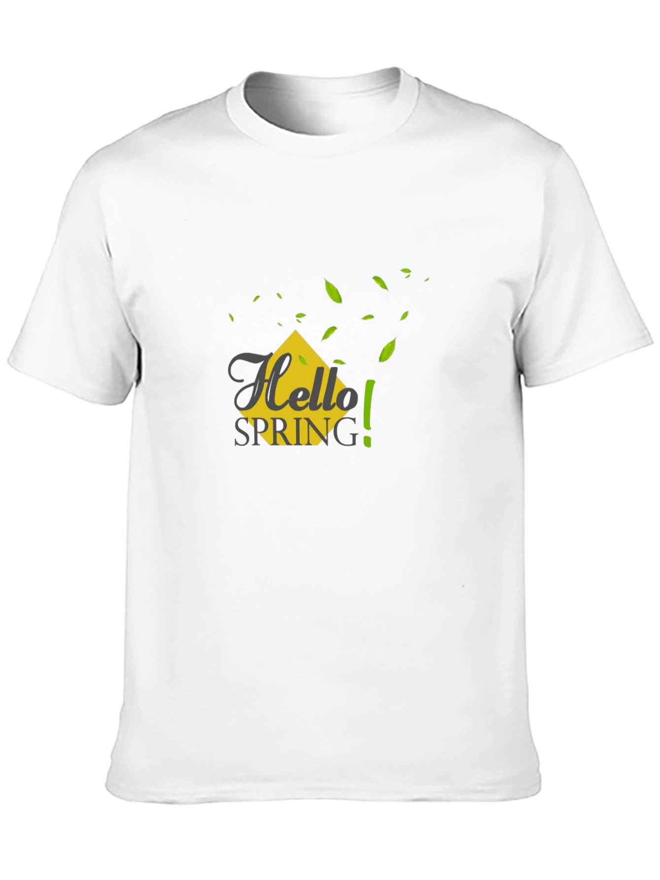 Hello Spring Graphic Tee - Black Casual T-Shirt