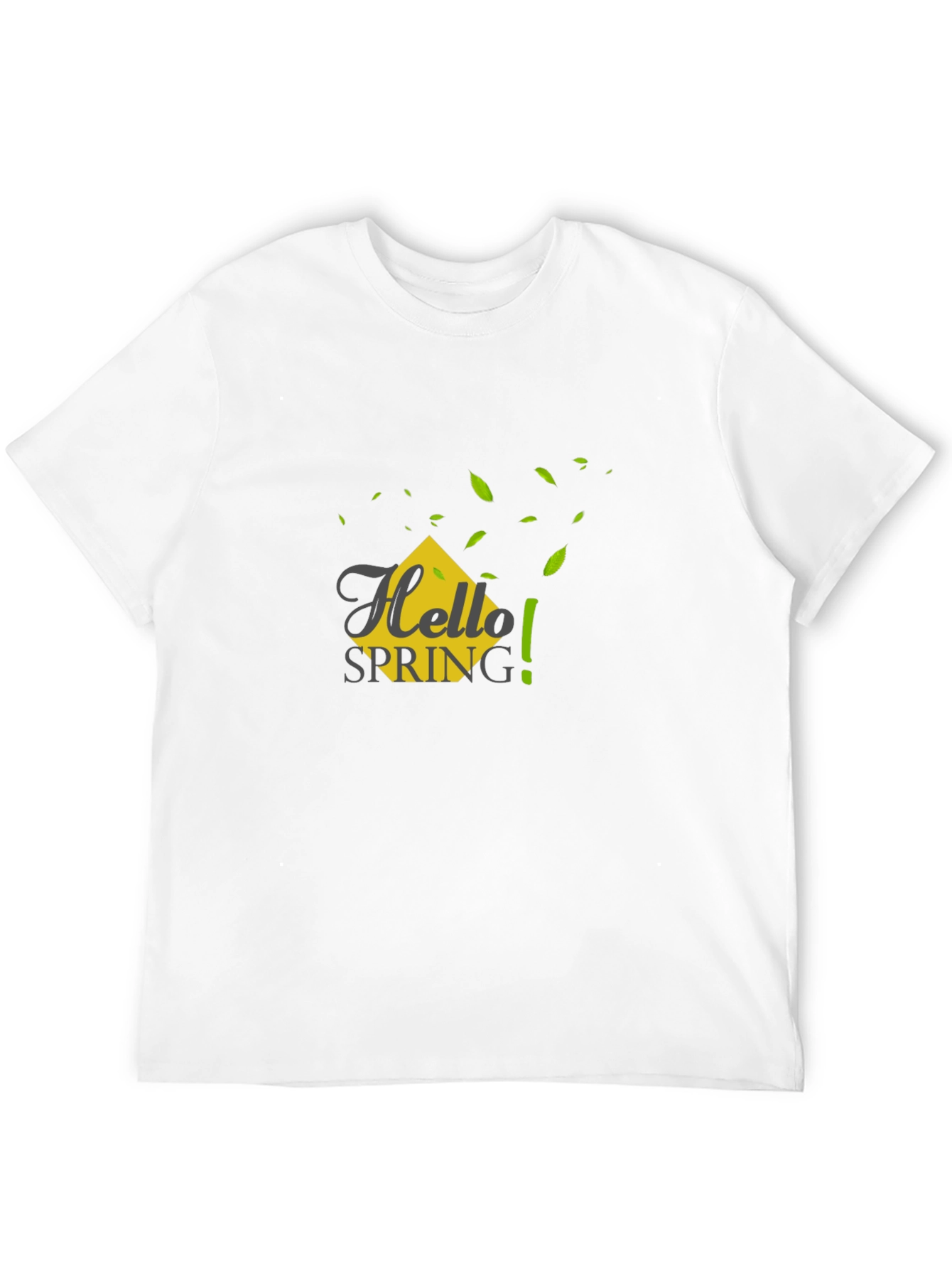 Hello Spring Graphic Tee - Black Casual T-Shirt