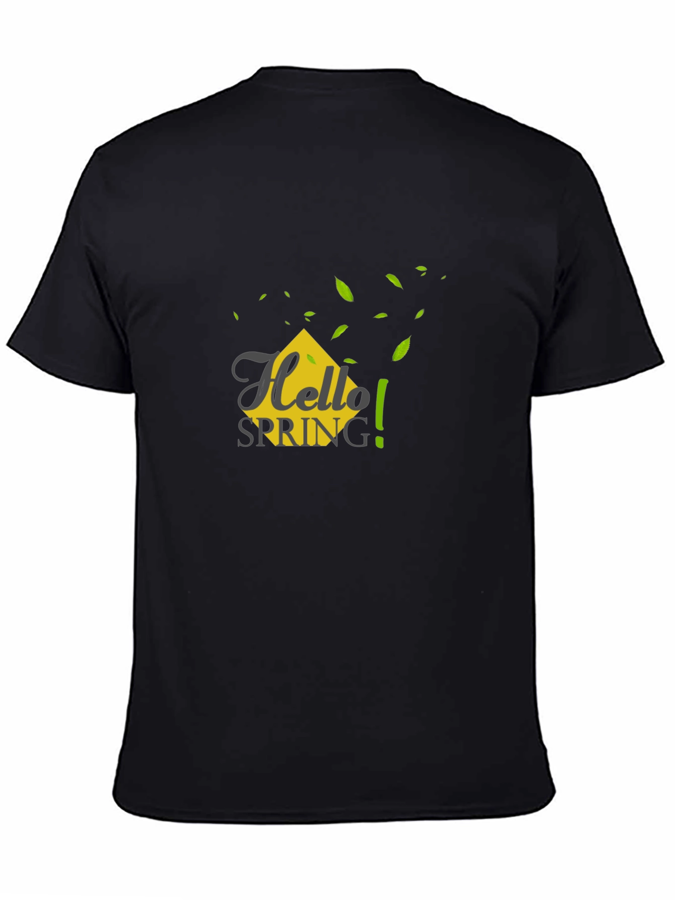 Hello Spring Graphic Tee - Black Casual T-Shirt