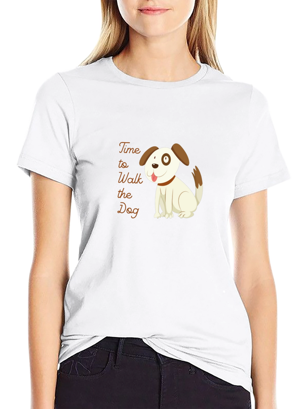 Time to Walk the Dog Black T-Shirt