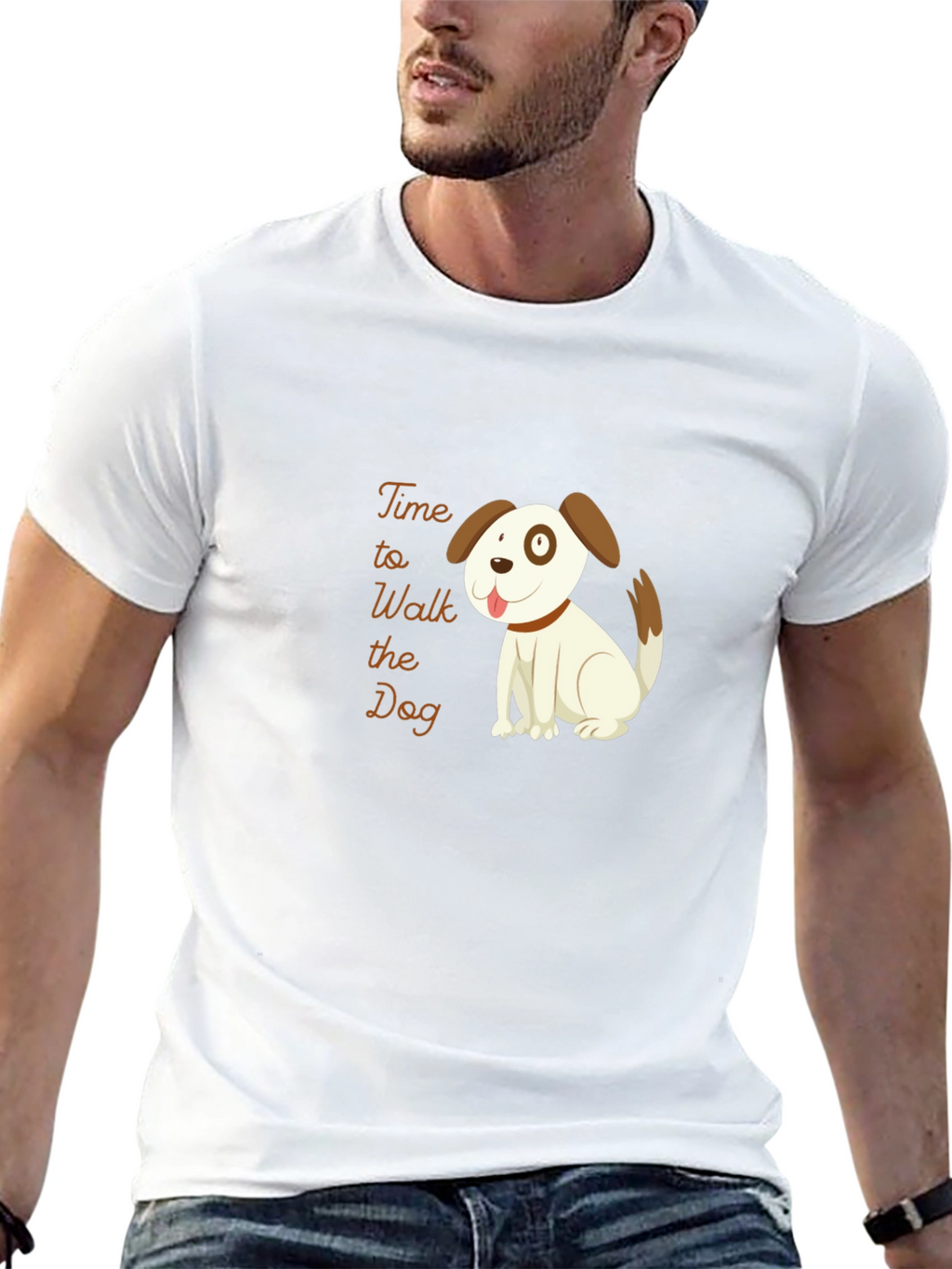 Time to Walk the Dog Black T-Shirt