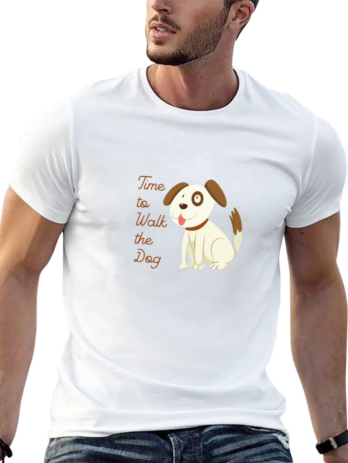Time to Walk the Dog Black T-Shirt