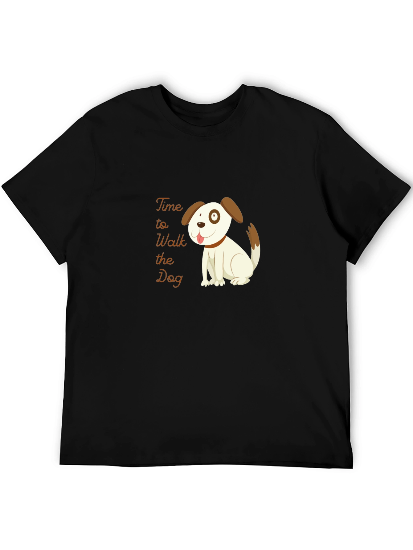 Time to Walk the Dog Black T-Shirt