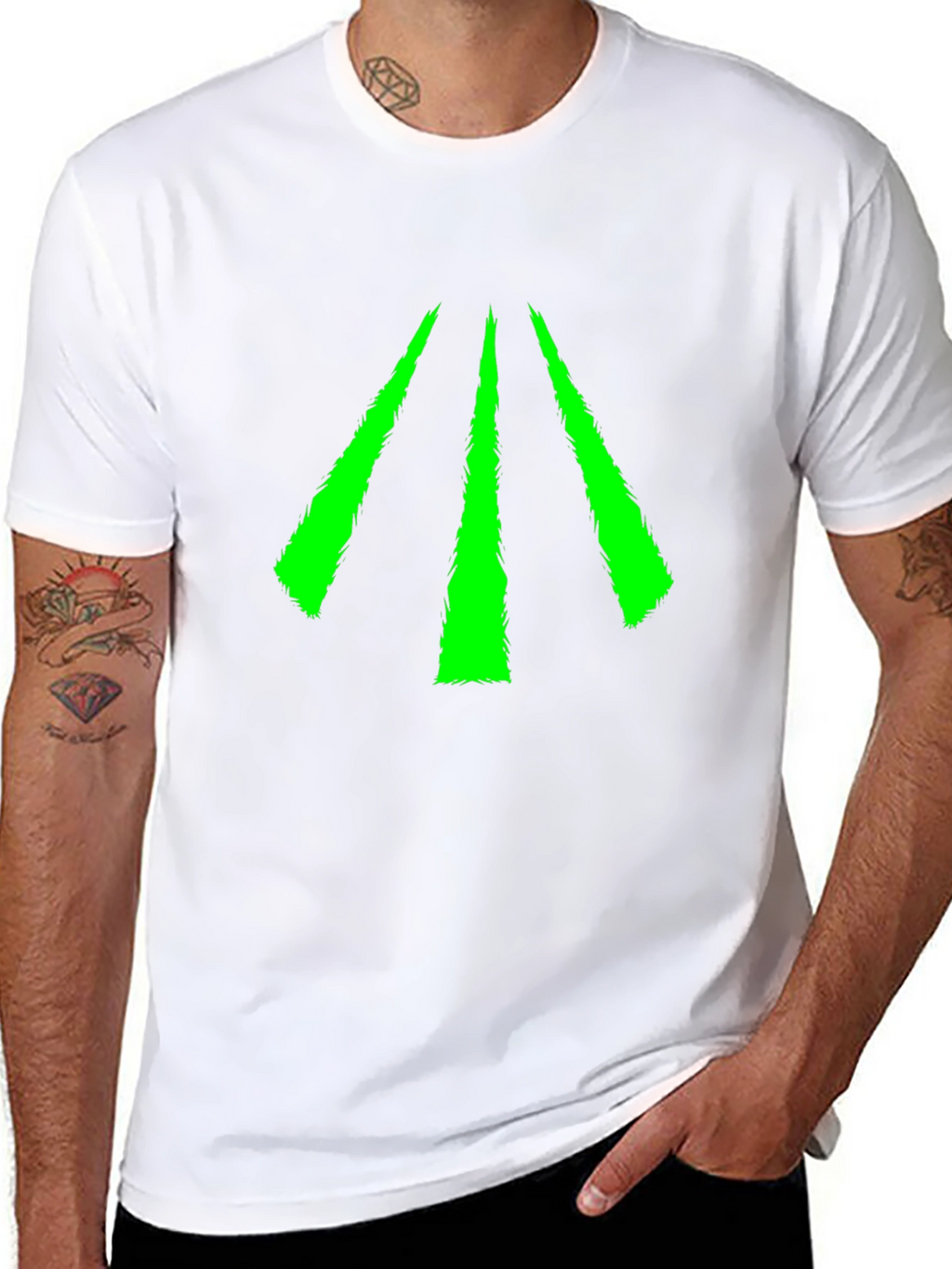 Neon Green Arrow Graphic Black Tee