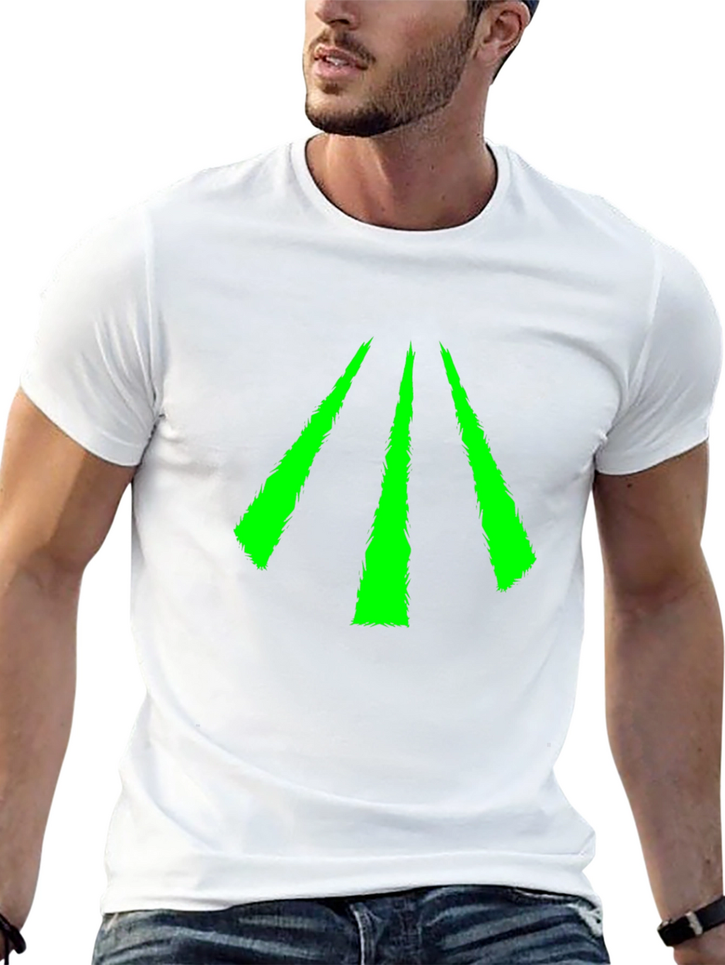 Neon Green Arrow Graphic Black Tee