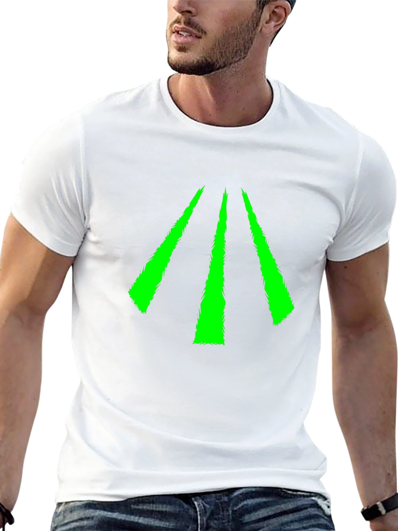Neon Green Arrow Graphic Black Tee