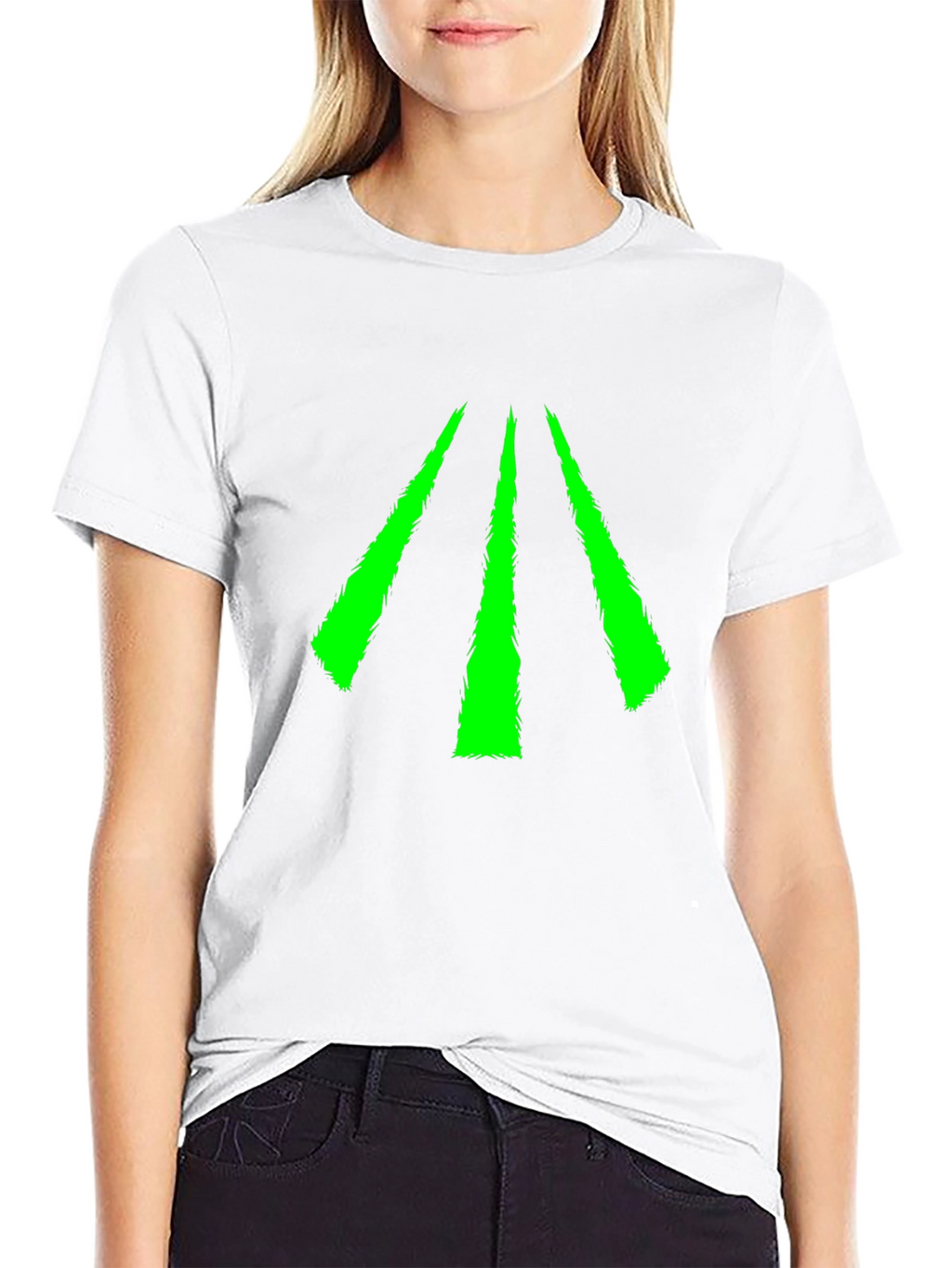 Neon Green Arrow Graphic Black Tee