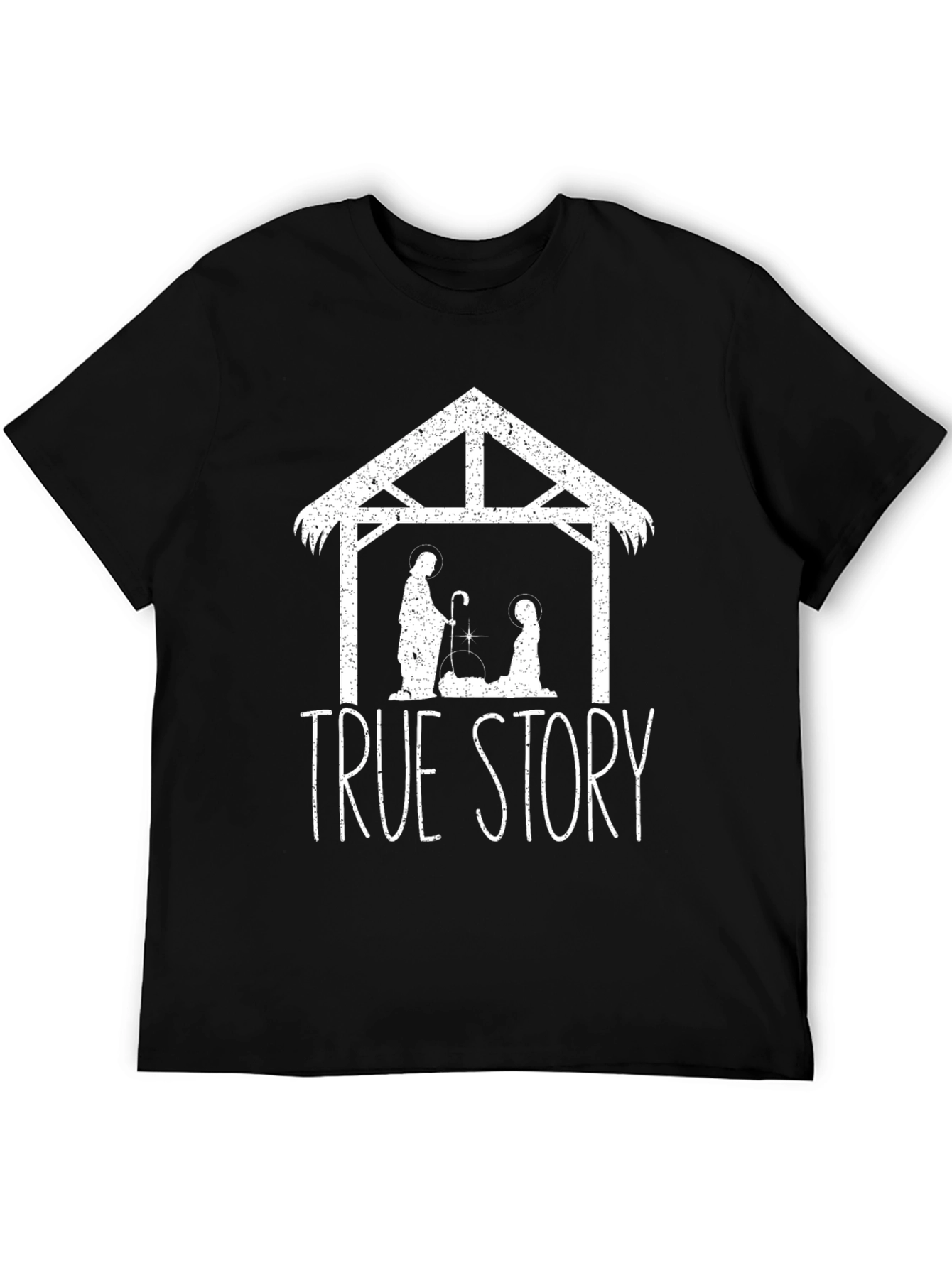 True Story Nativity Scene Black T-Shirt