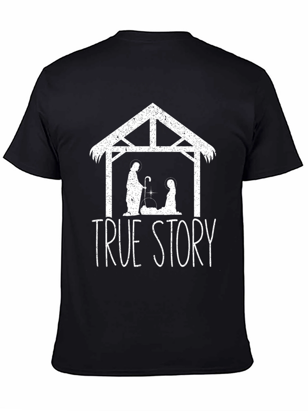 True Story Nativity Scene Black T-Shirt