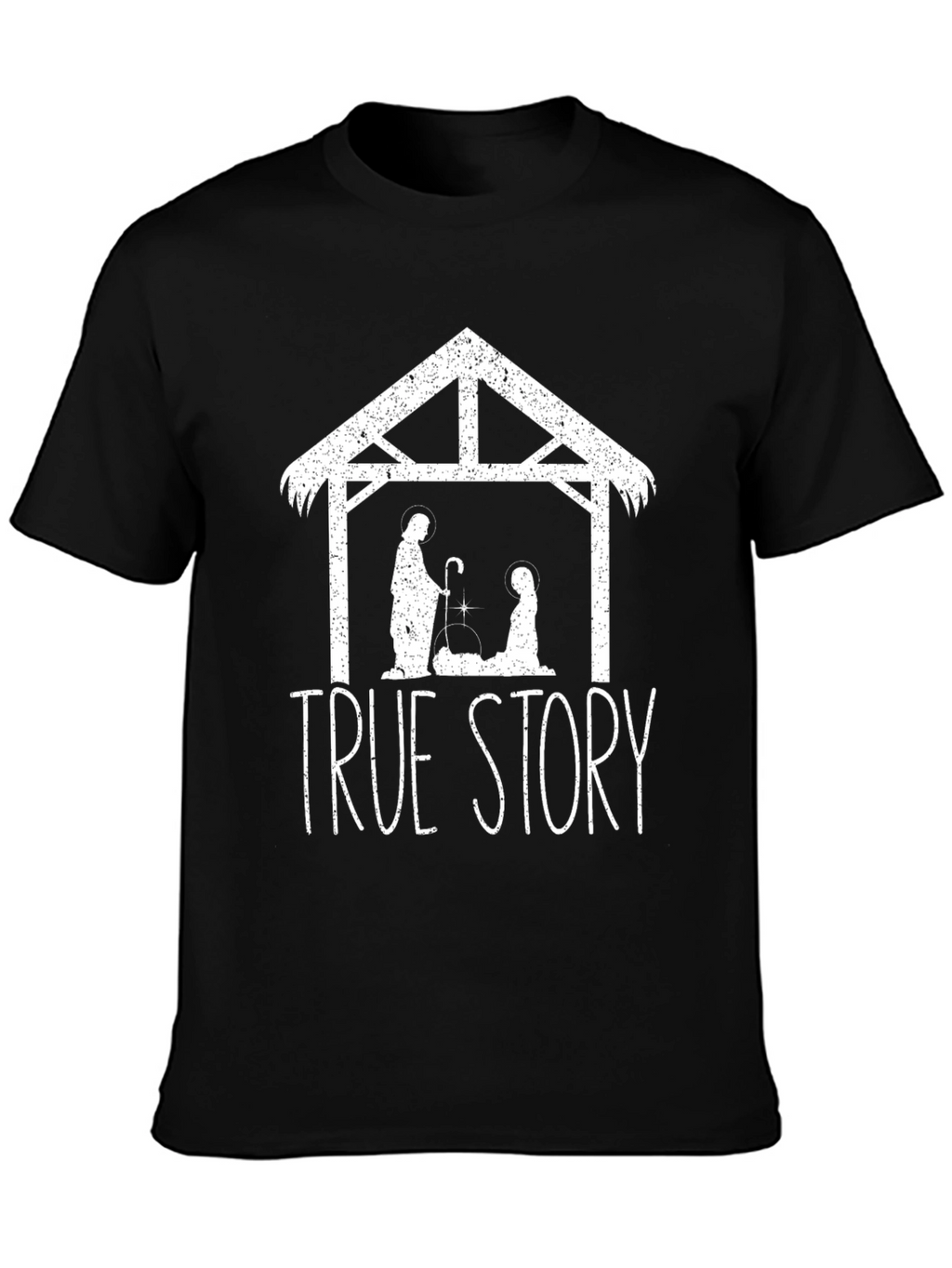 True Story Nativity Scene Black T-Shirt