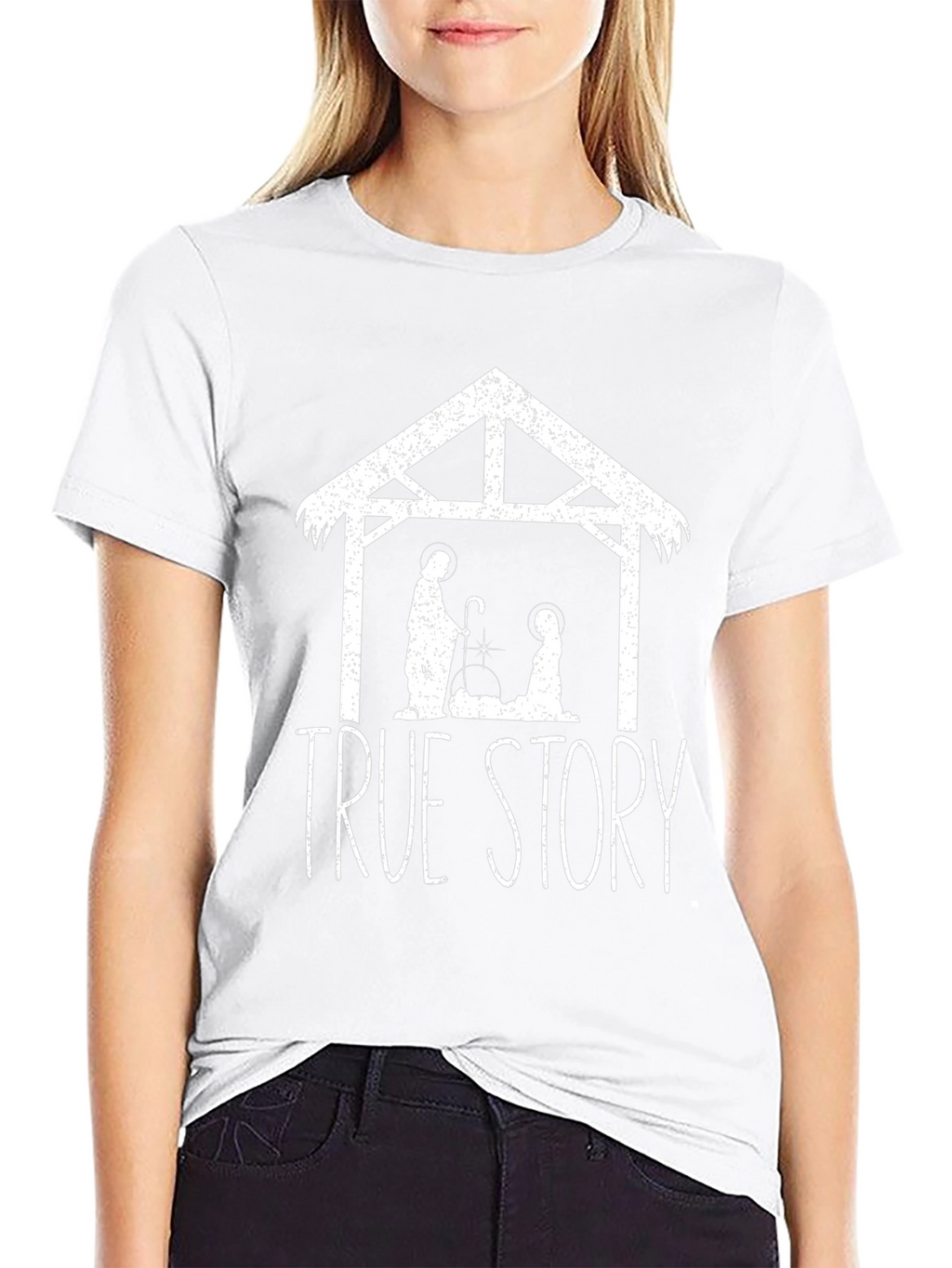 True Story Nativity Scene Black T-Shirt