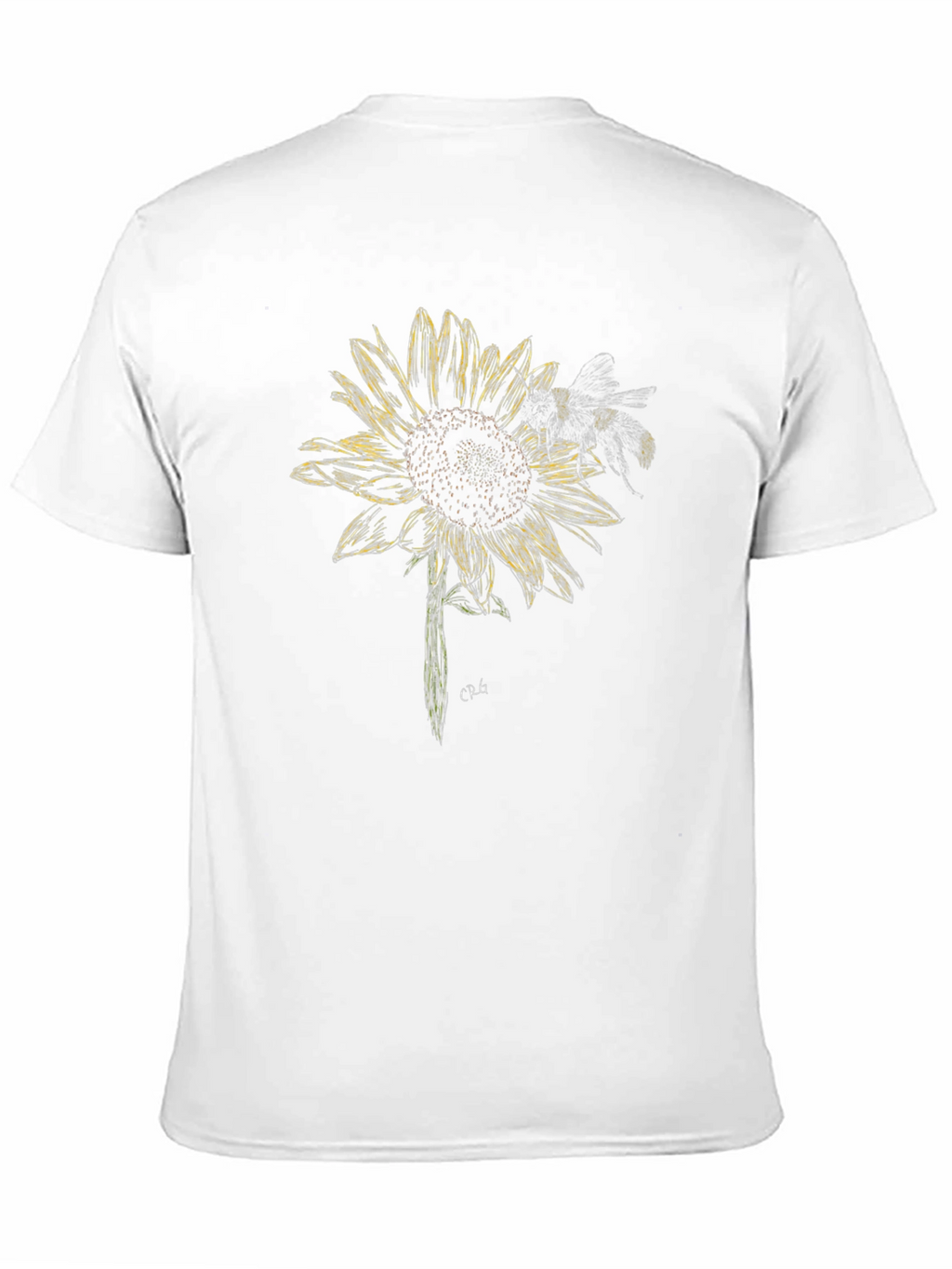Sunflower and Bee Graphic Tee - Black Cotton Blend