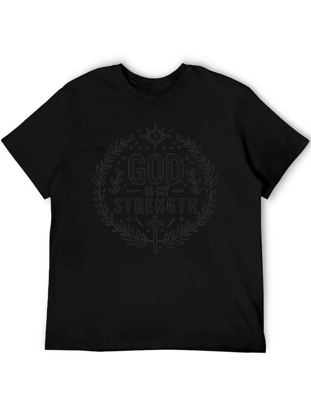 God is My Strength Black Graphic Tee