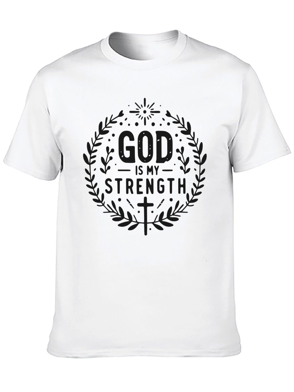 God is My Strength Black Graphic Tee