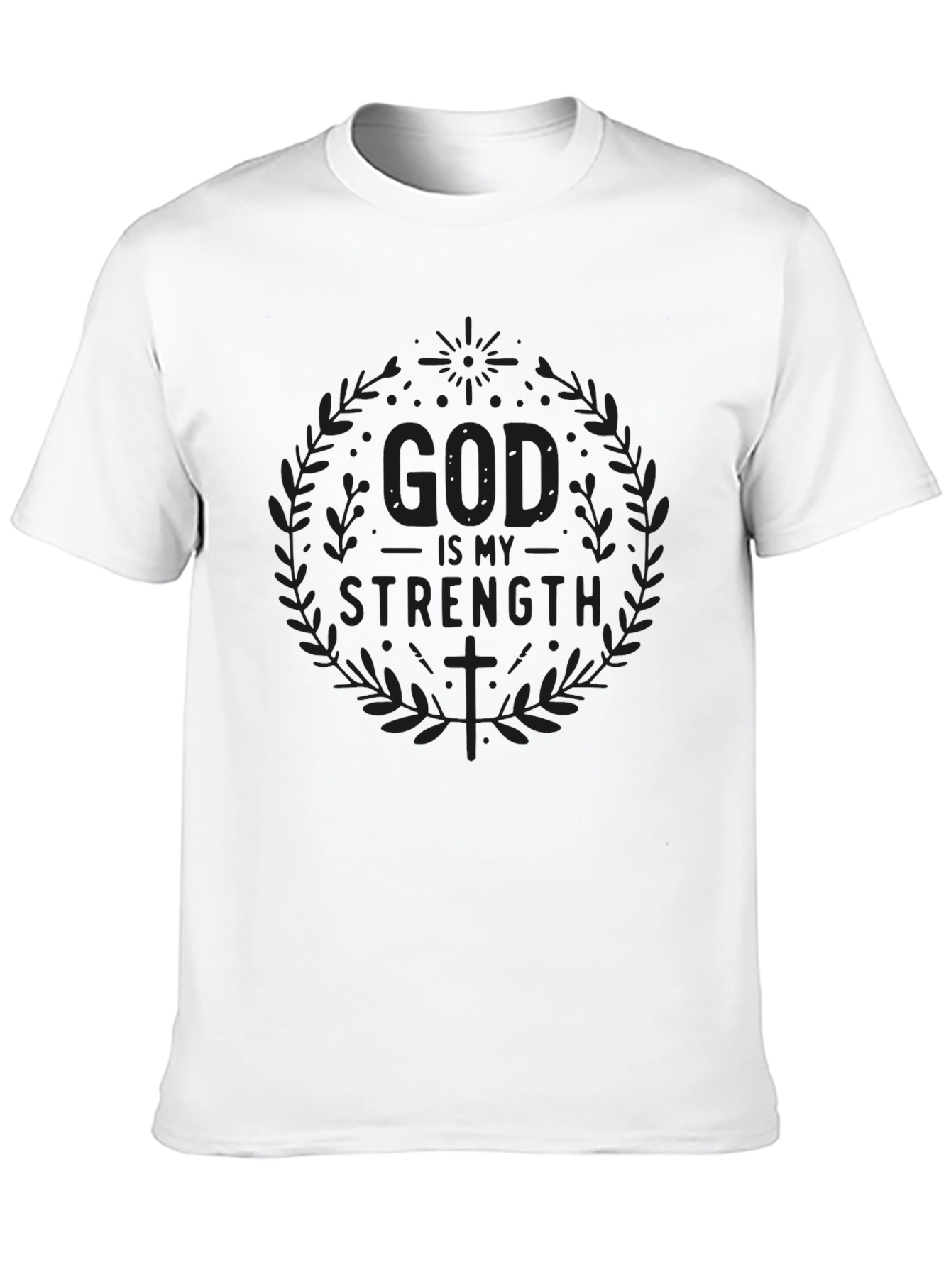 God is My Strength Black Graphic Tee