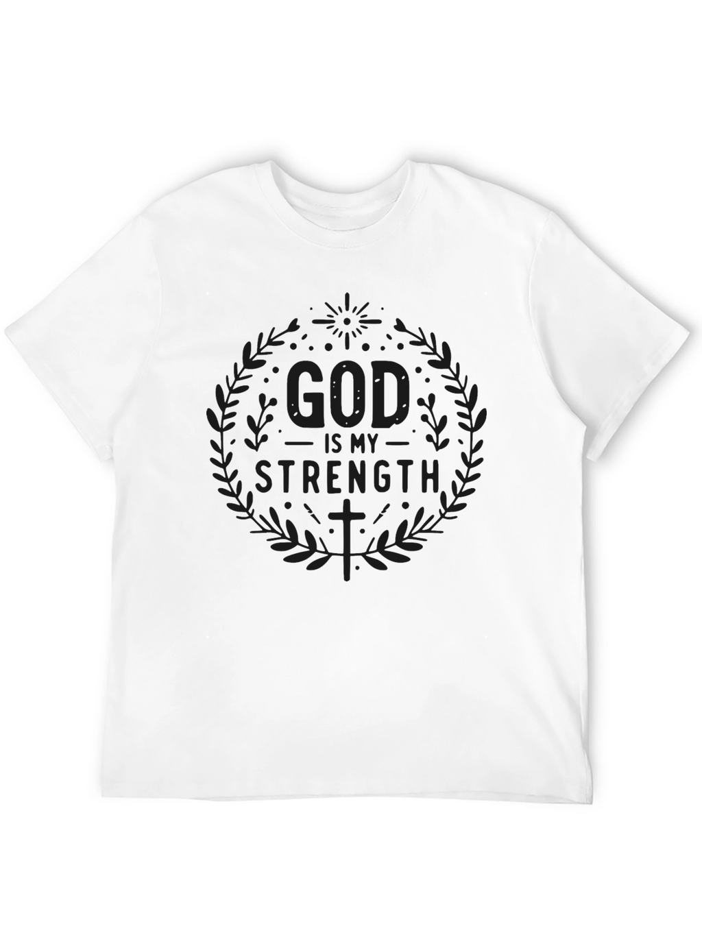 God is My Strength Black Graphic Tee