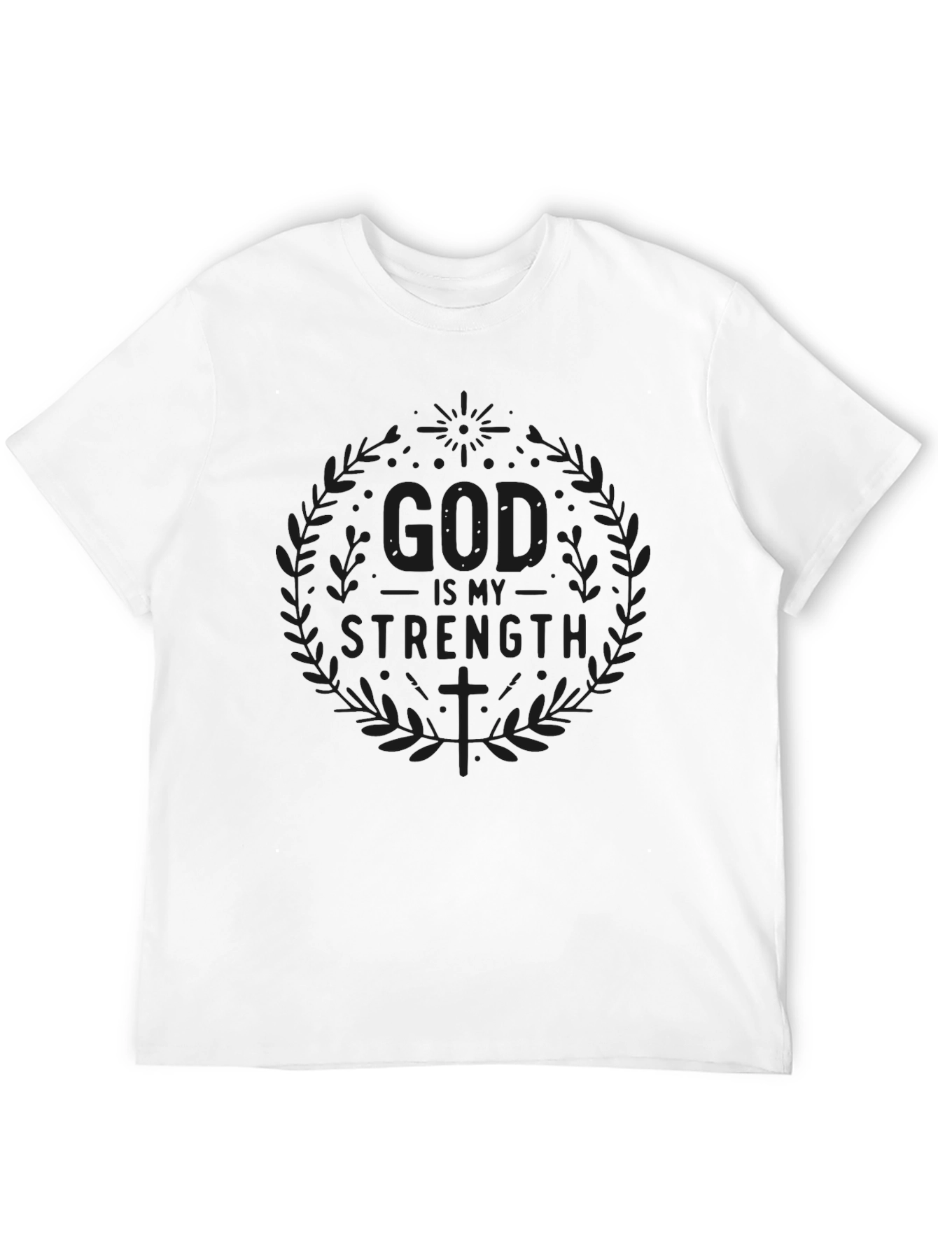 God is My Strength Black Graphic Tee