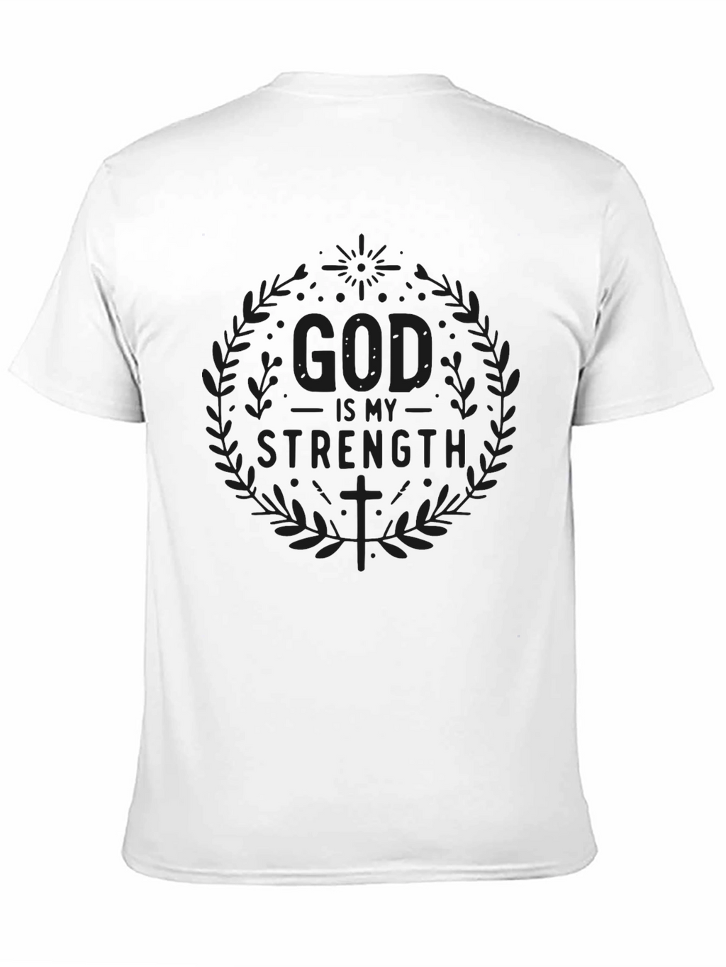God is My Strength Black Graphic Tee