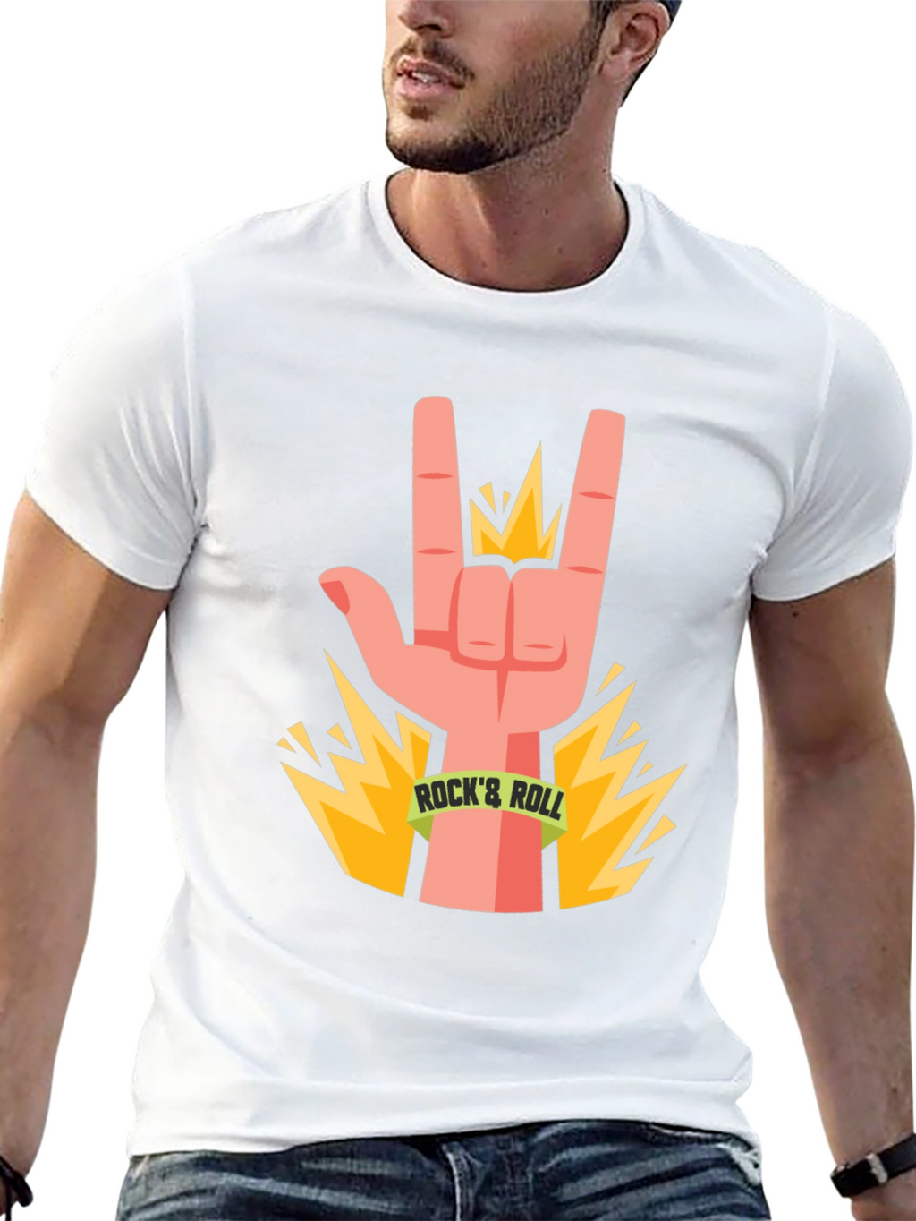 Rock & Roll Hand Graphic T-Shirt