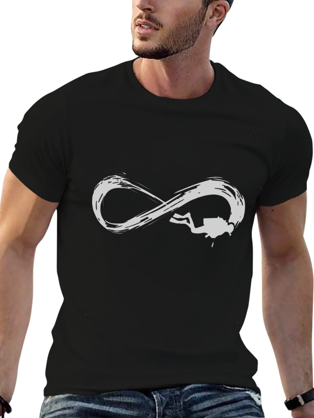 Diver Infinity Symbol Black Tee