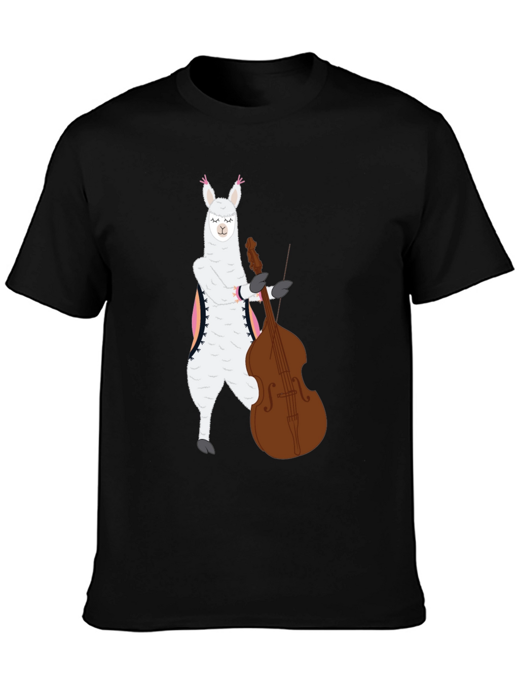 Llama Bass Player Graphic T-Shirt