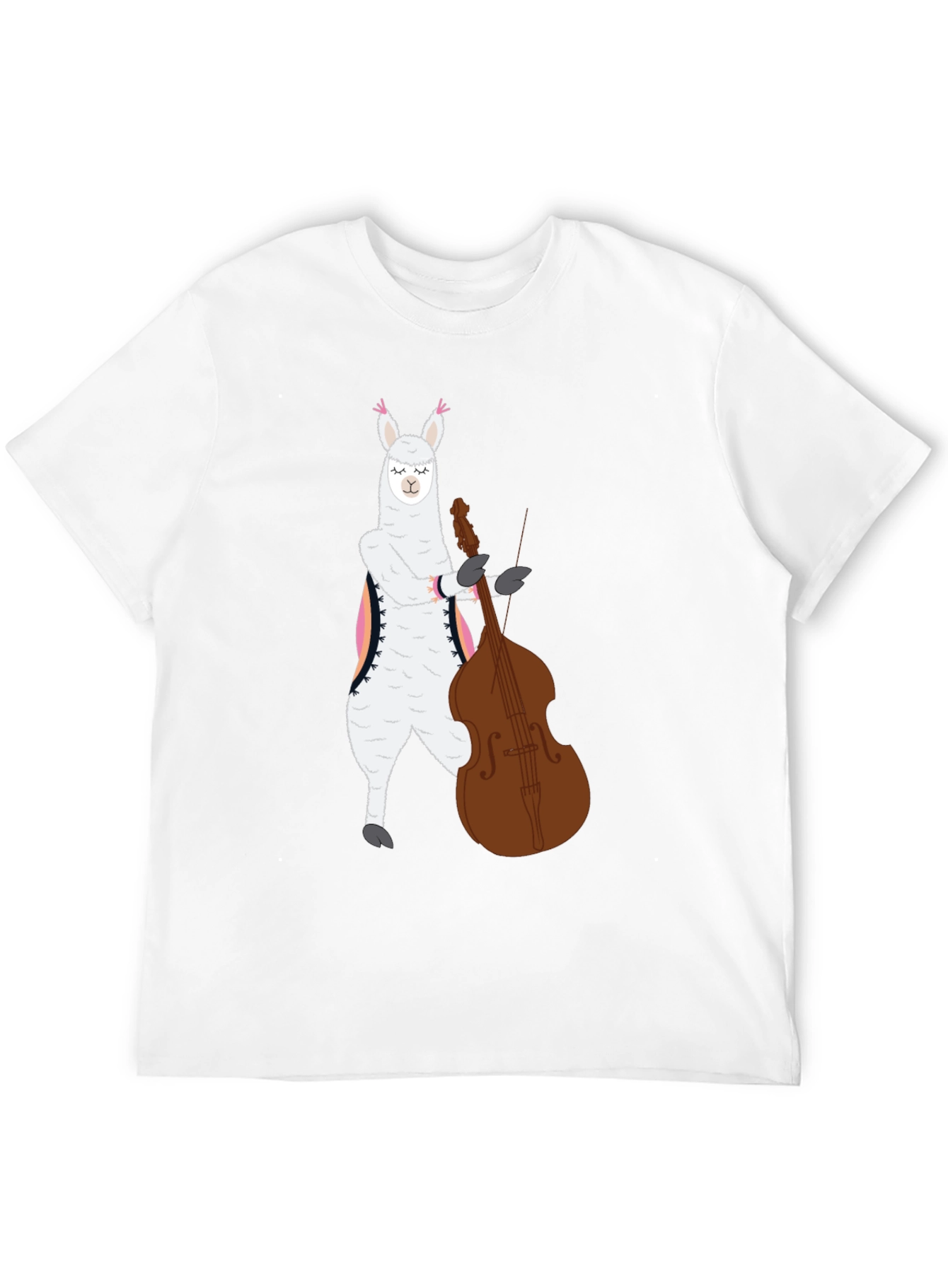 Llama Bass Player Graphic T-Shirt