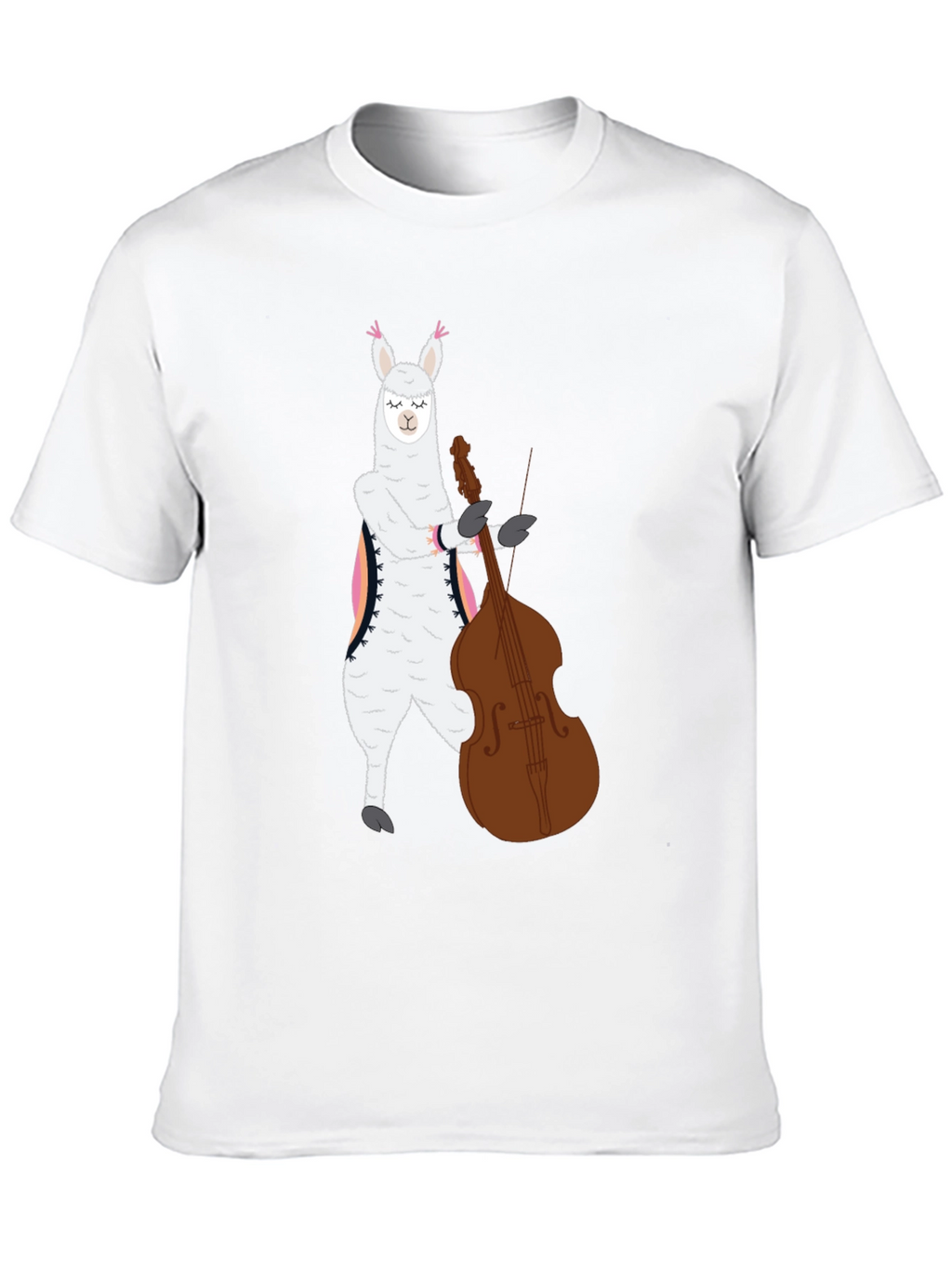 Llama Bass Player Graphic T-Shirt
