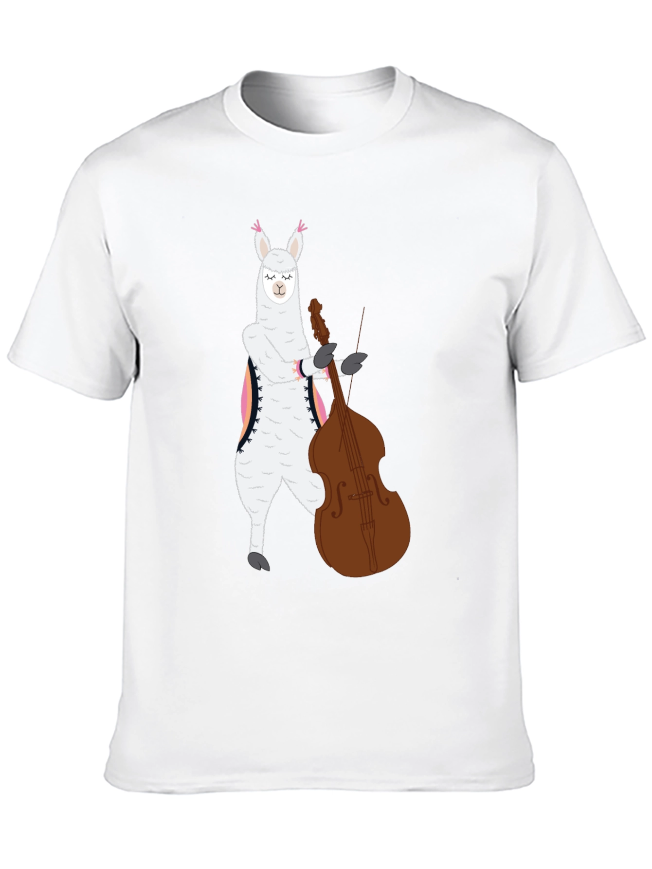 Llama Bass Player Graphic T-Shirt
