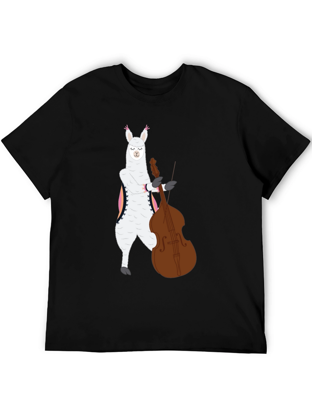 Llama Bass Player Graphic T-Shirt