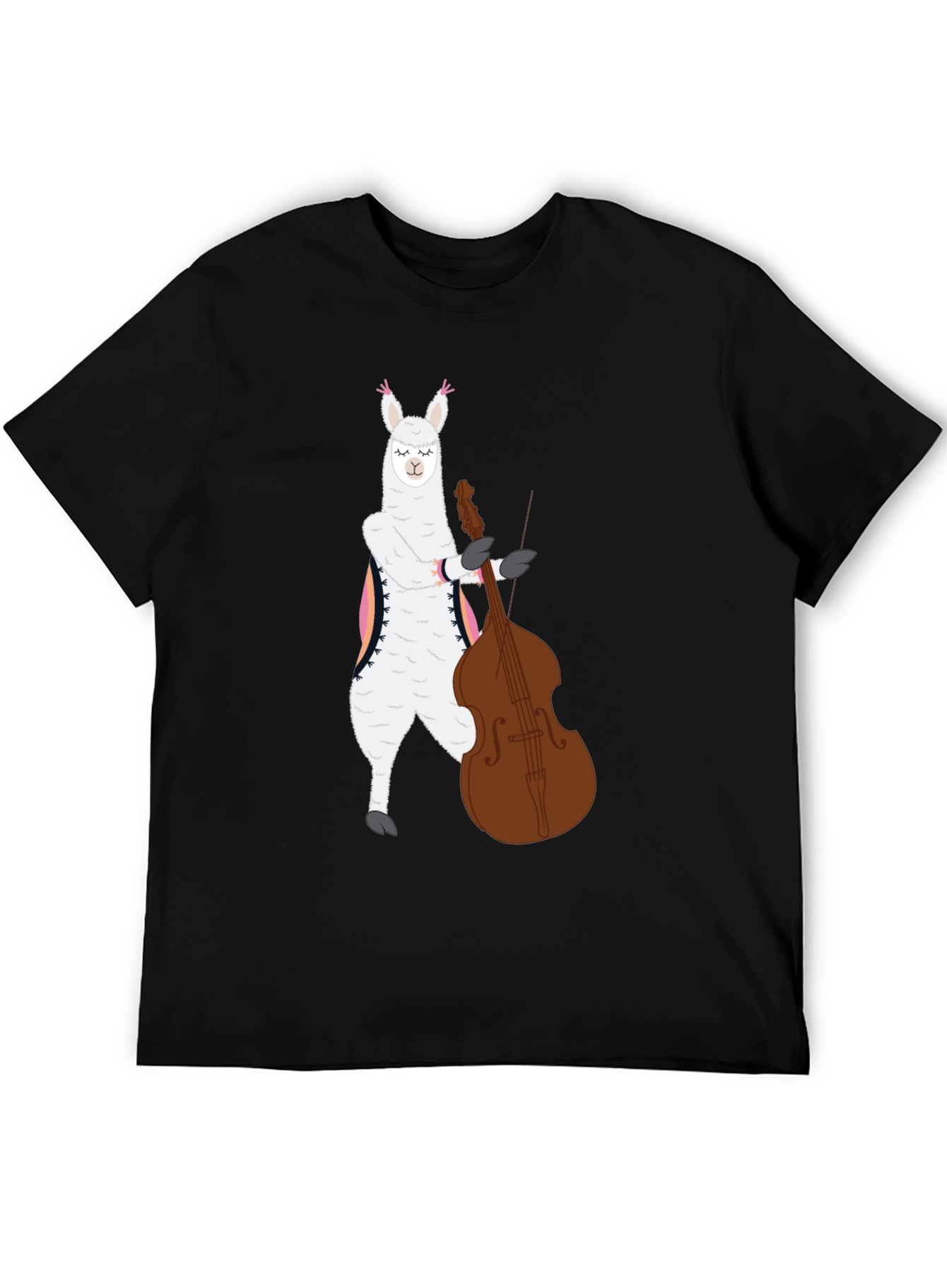 Llama Bass Player Graphic T-Shirt