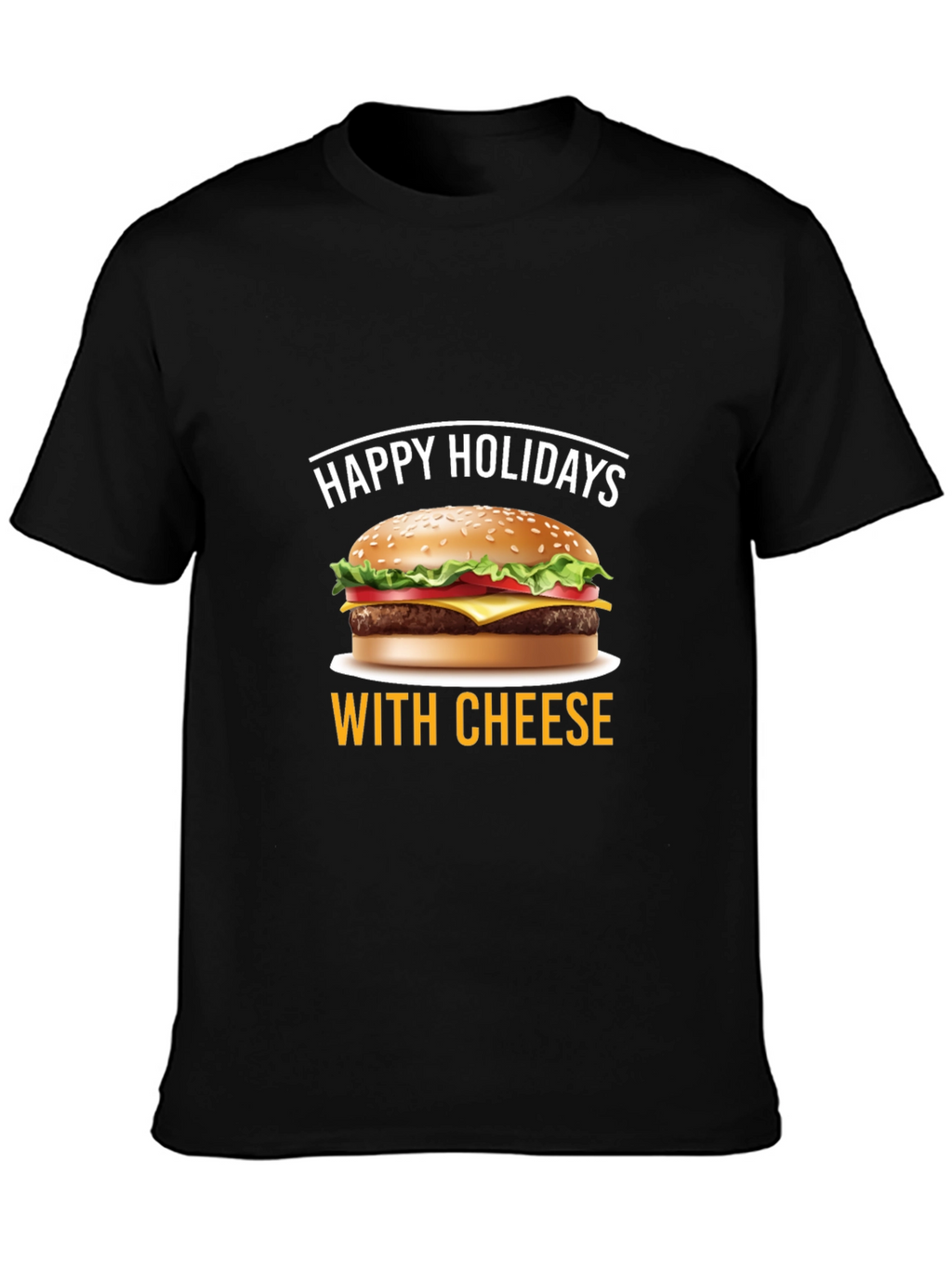 Happy Holidays With Cheese T-Shirt - Black