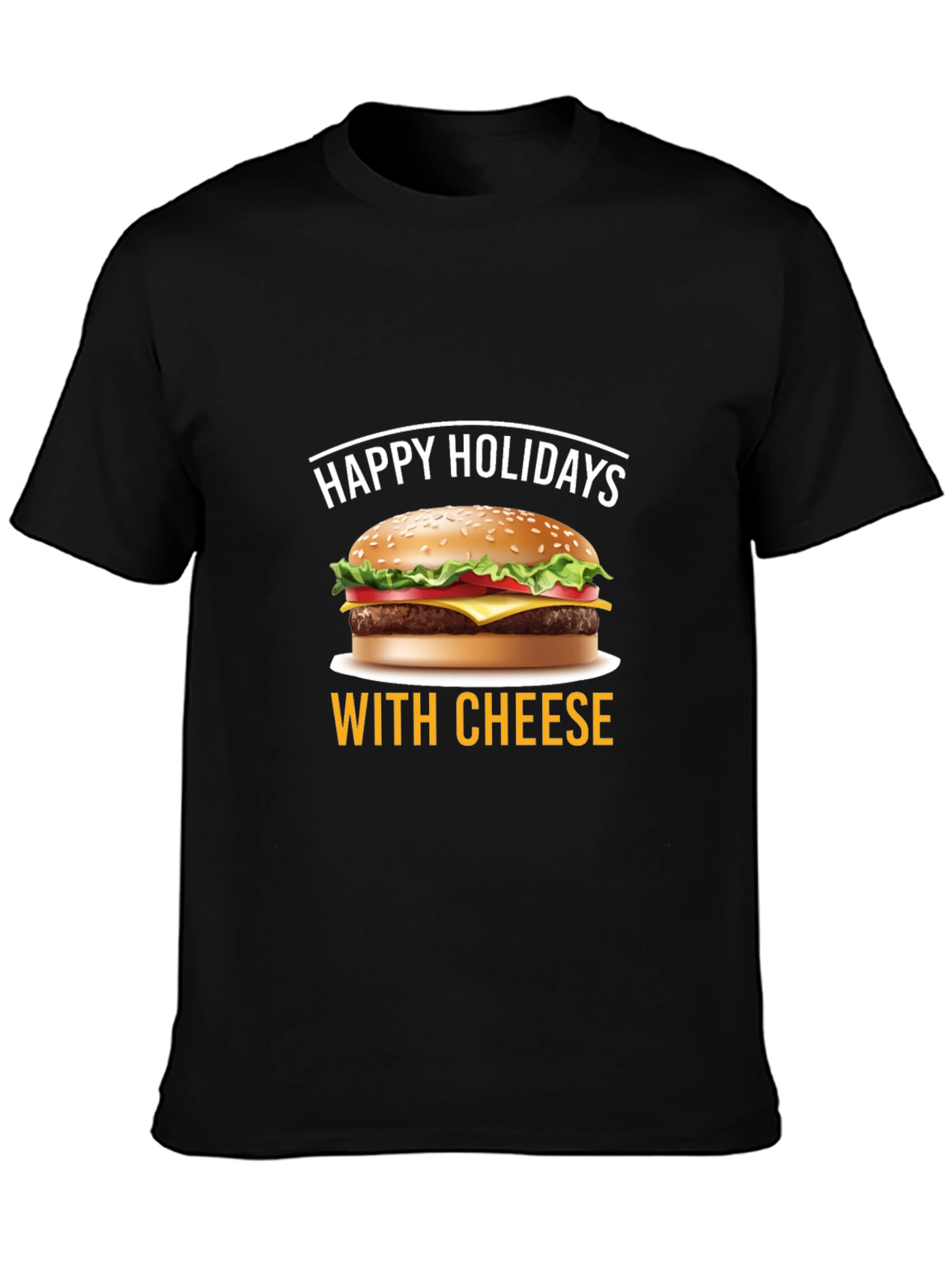 Happy Holidays With Cheese T-Shirt - Black