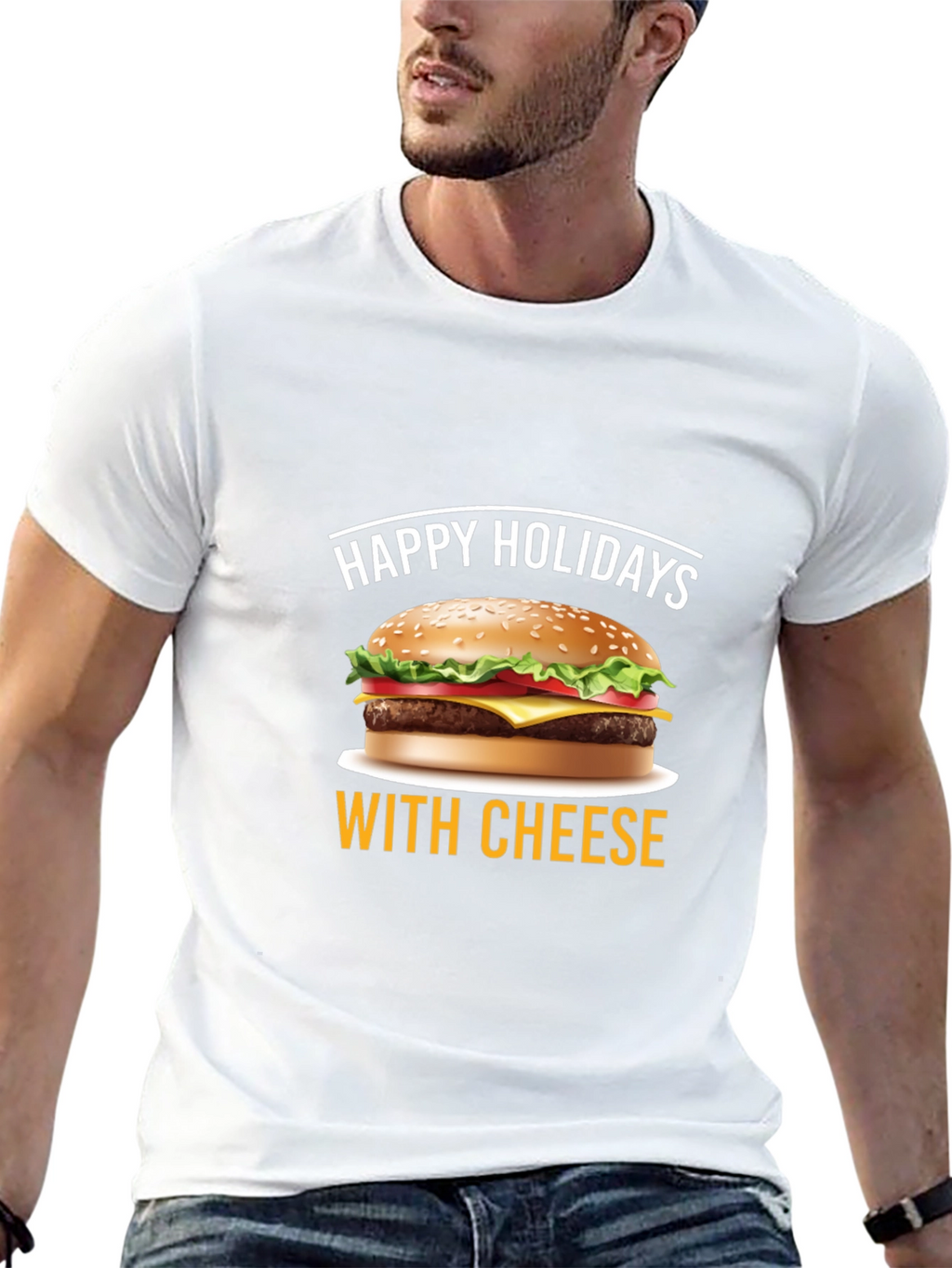 Happy Holidays With Cheese T-Shirt - Black