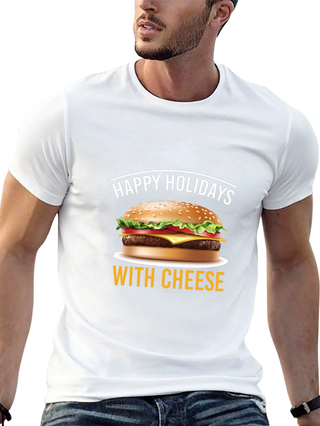 Happy Holidays With Cheese T-Shirt - Black