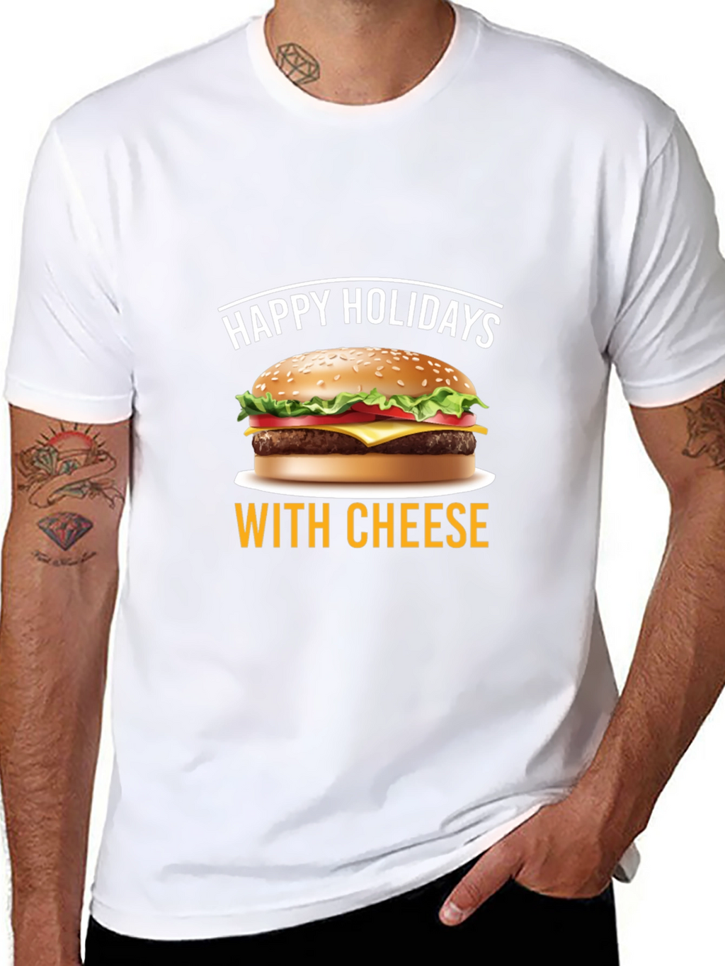 Happy Holidays With Cheese T-Shirt - Black