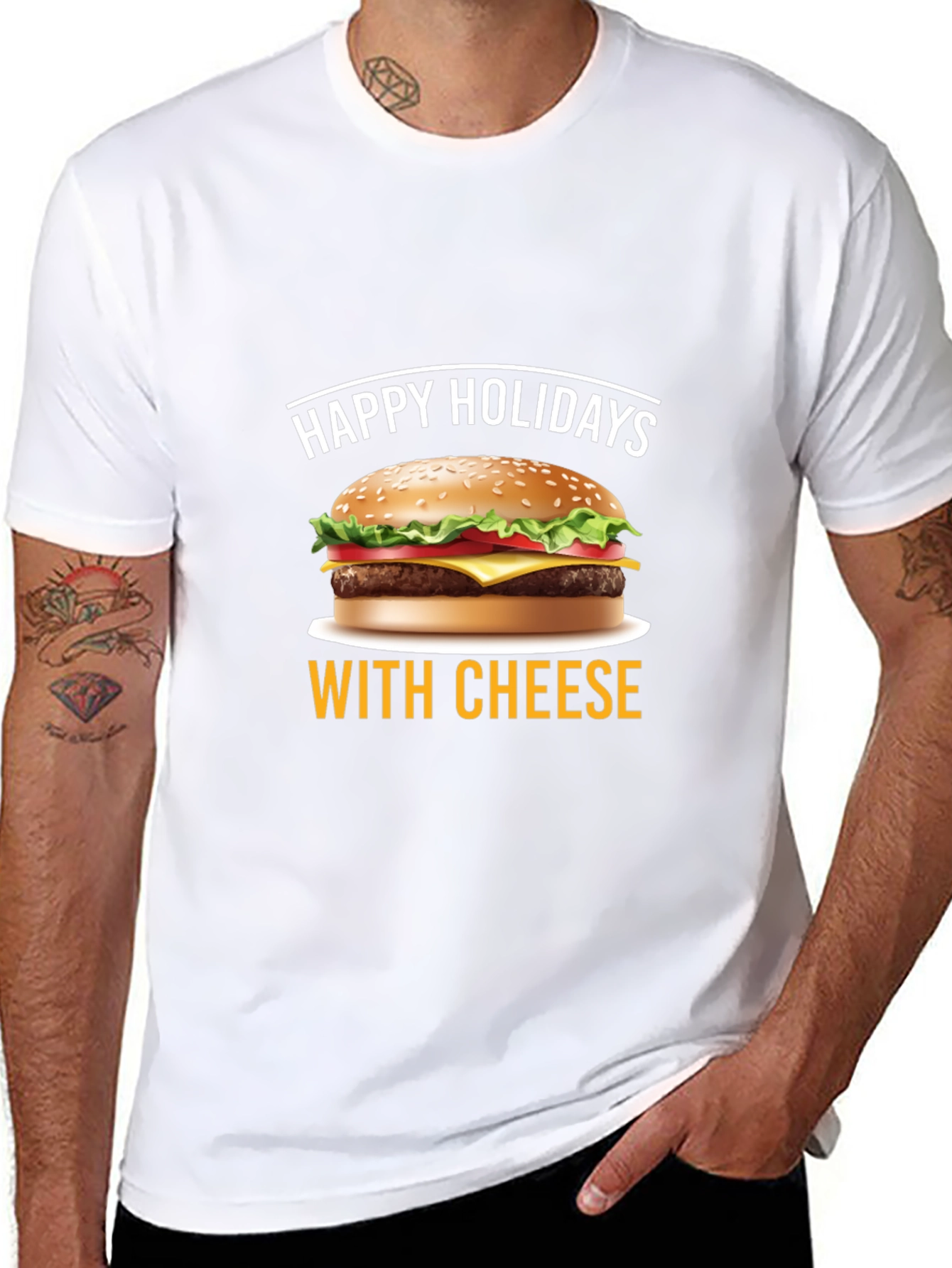 Happy Holidays With Cheese T-Shirt - Black