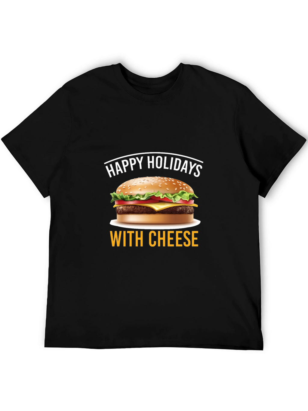 Happy Holidays With Cheese T-Shirt - Black