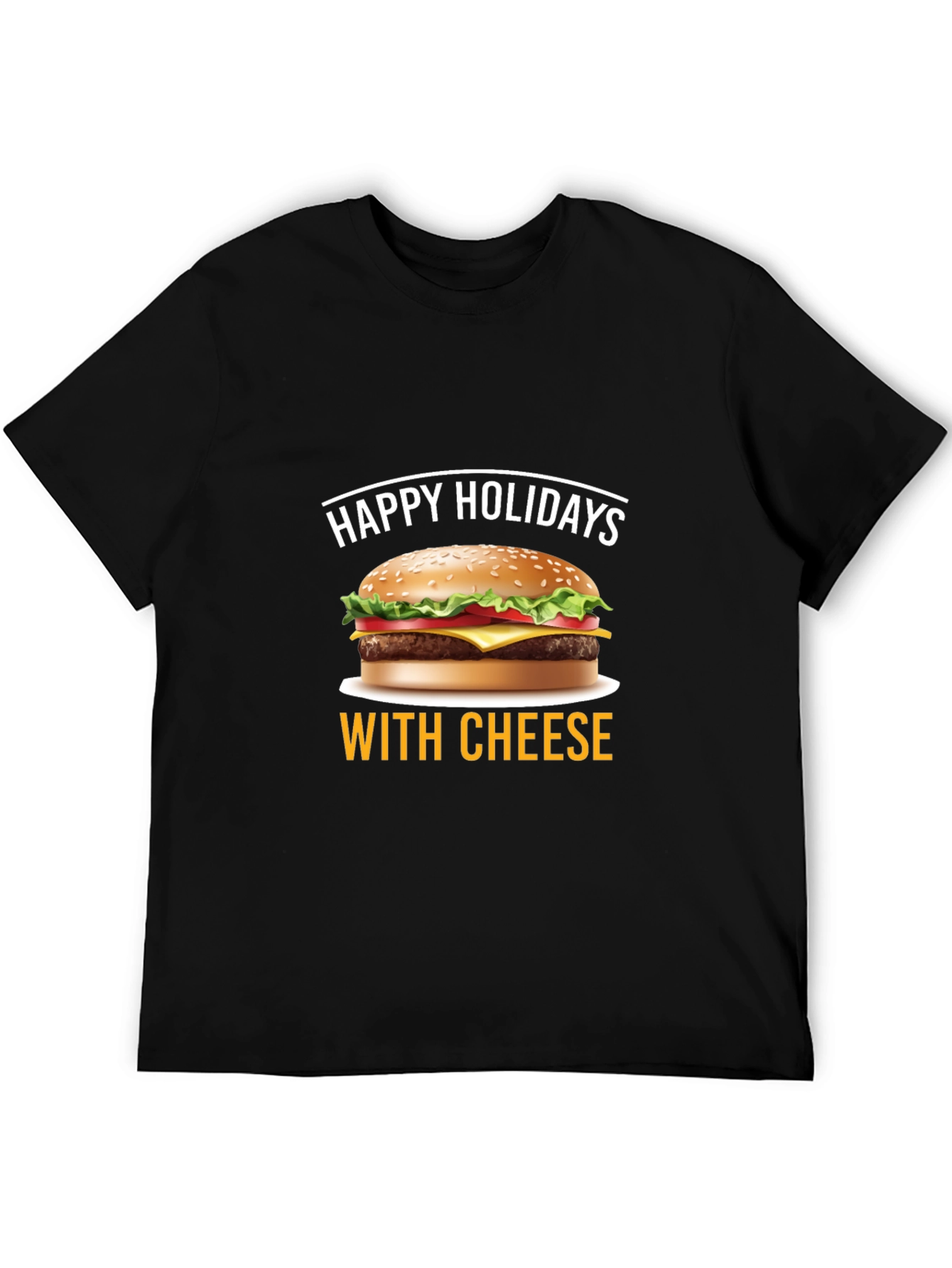 Happy Holidays With Cheese T-Shirt - Black