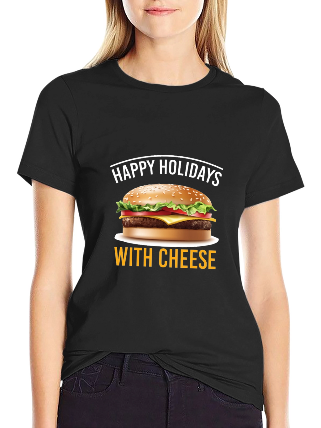 Happy Holidays With Cheese T-Shirt - Black