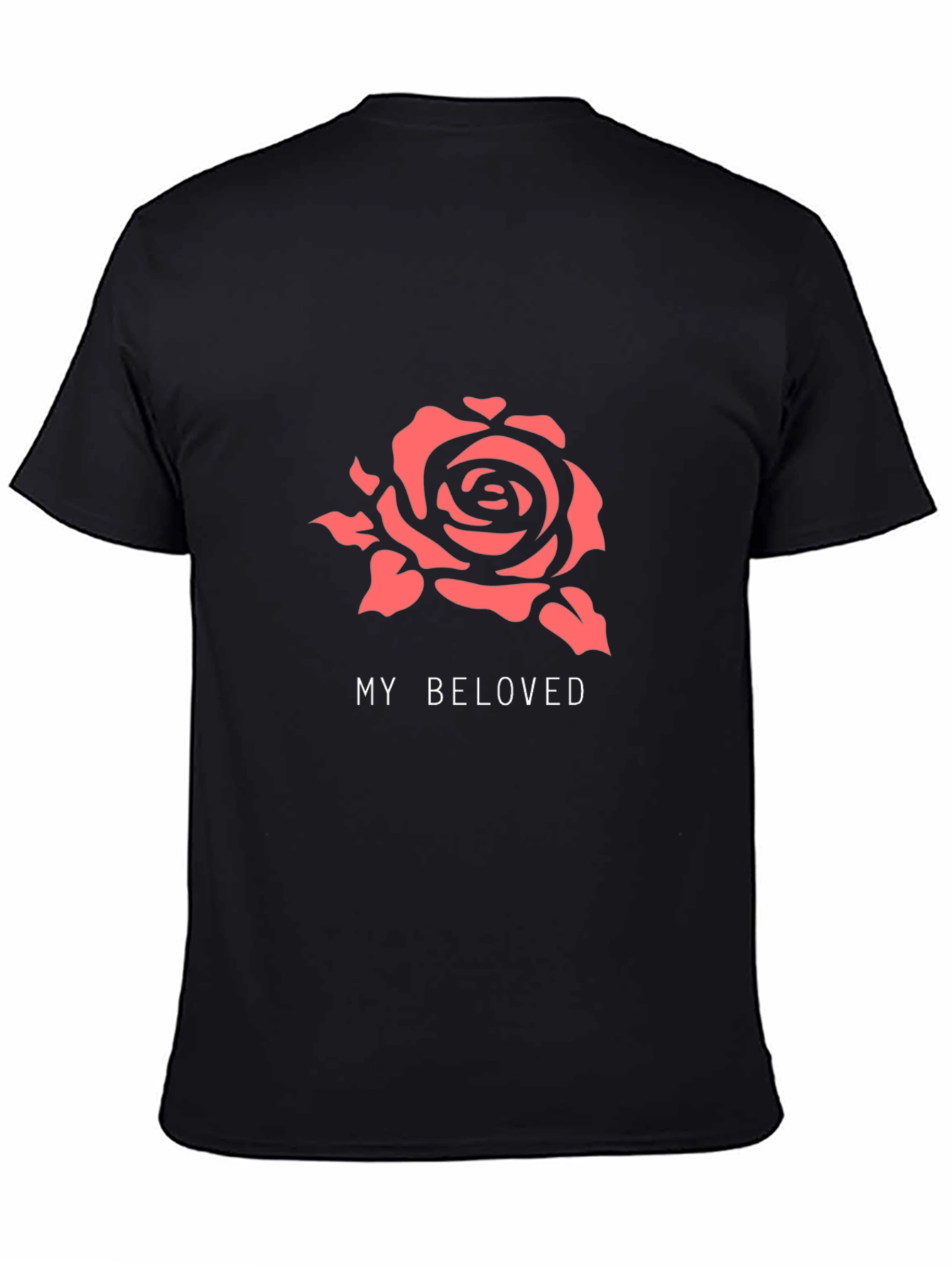 My Beloved Rose Graphic Tee - Soft Black Cotton T-Shirt