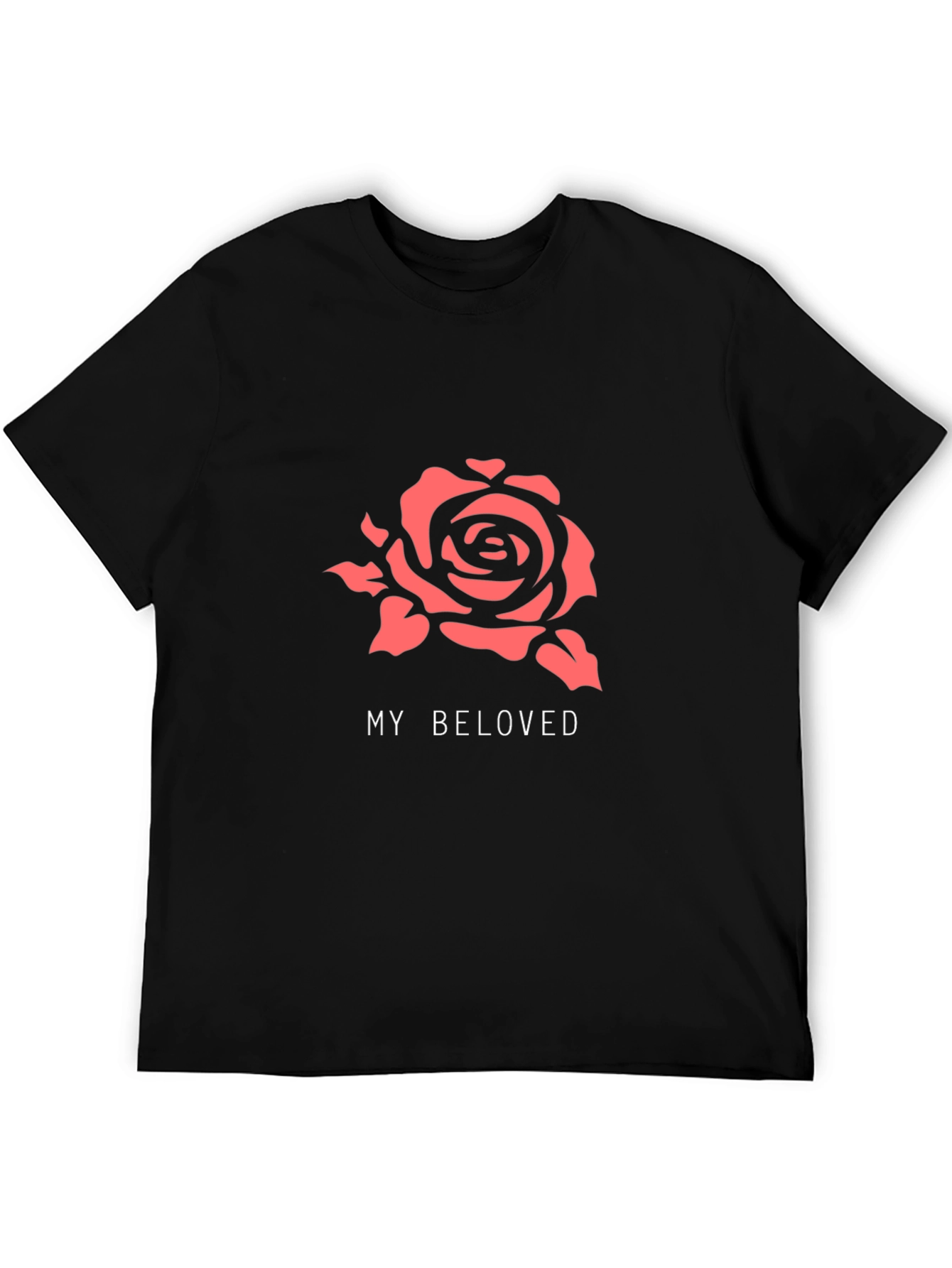 My Beloved Rose Graphic Tee - Soft Black Cotton T-Shirt