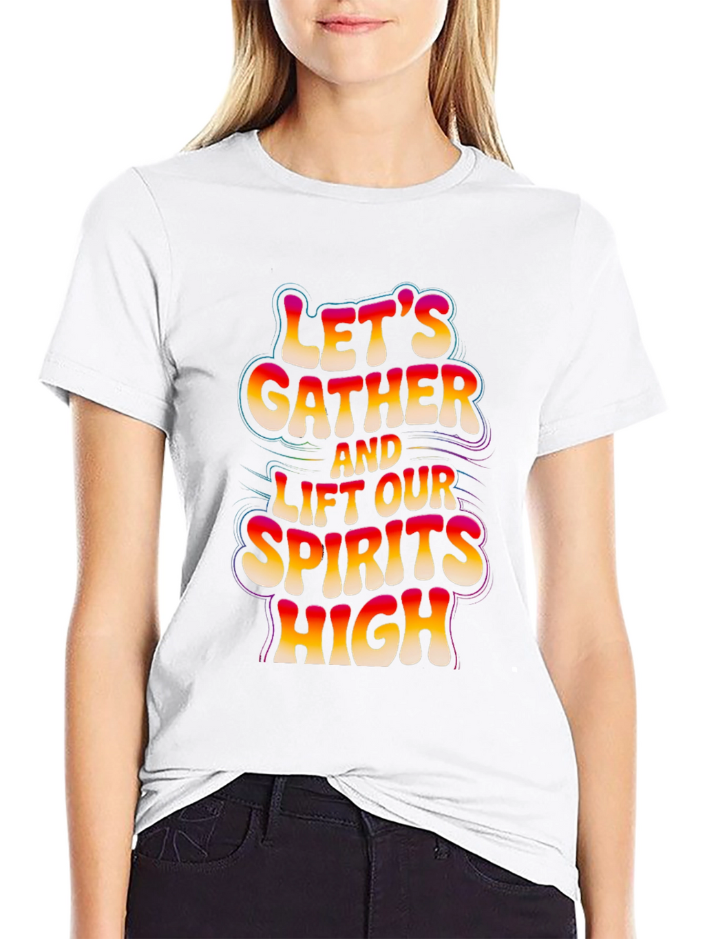 Lets Gather Graphic Tee - Black Cotton Comfort