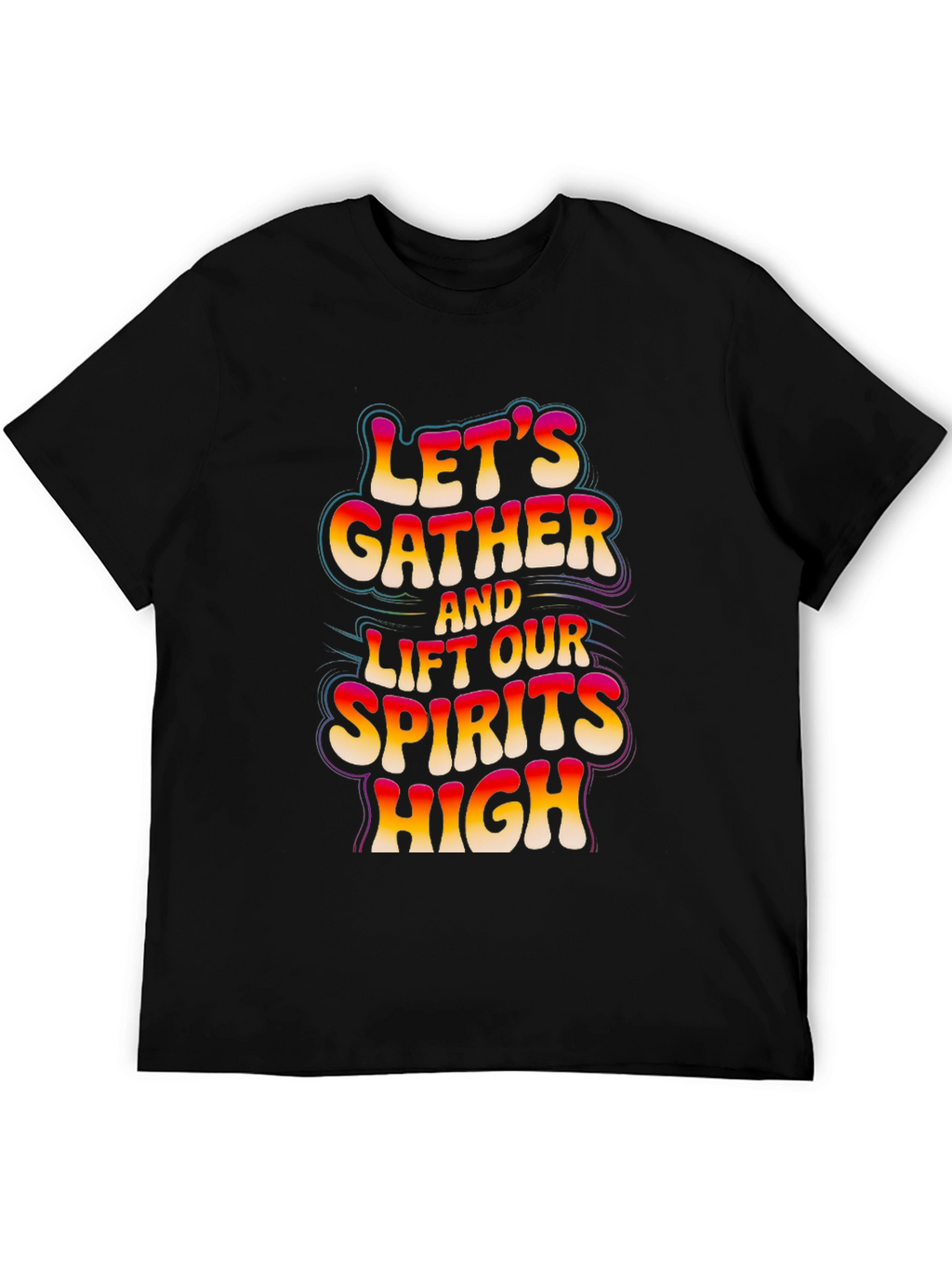 Lets Gather Graphic Tee - Black Cotton Comfort