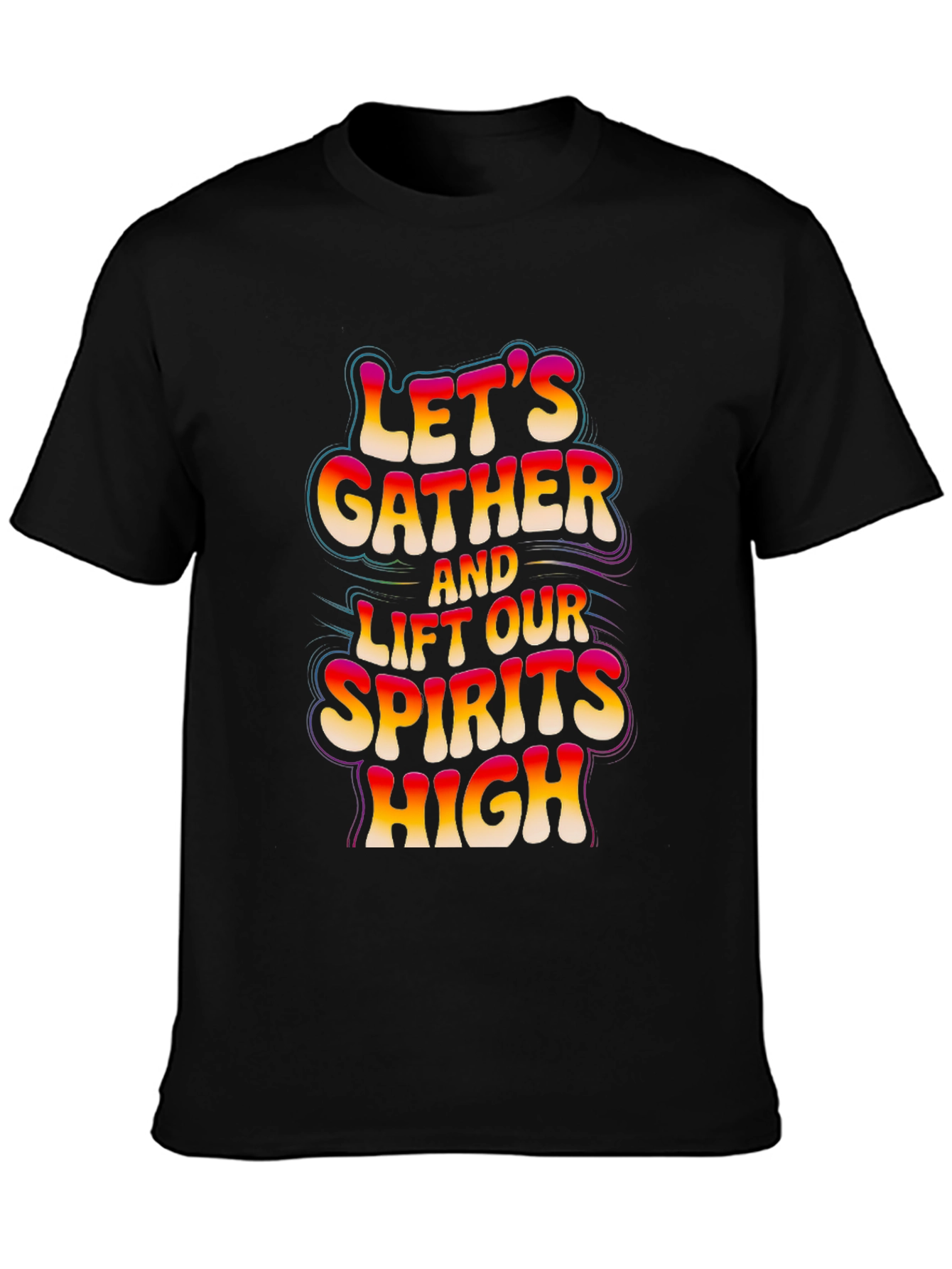 Lets Gather Graphic Tee - Black Cotton Comfort
